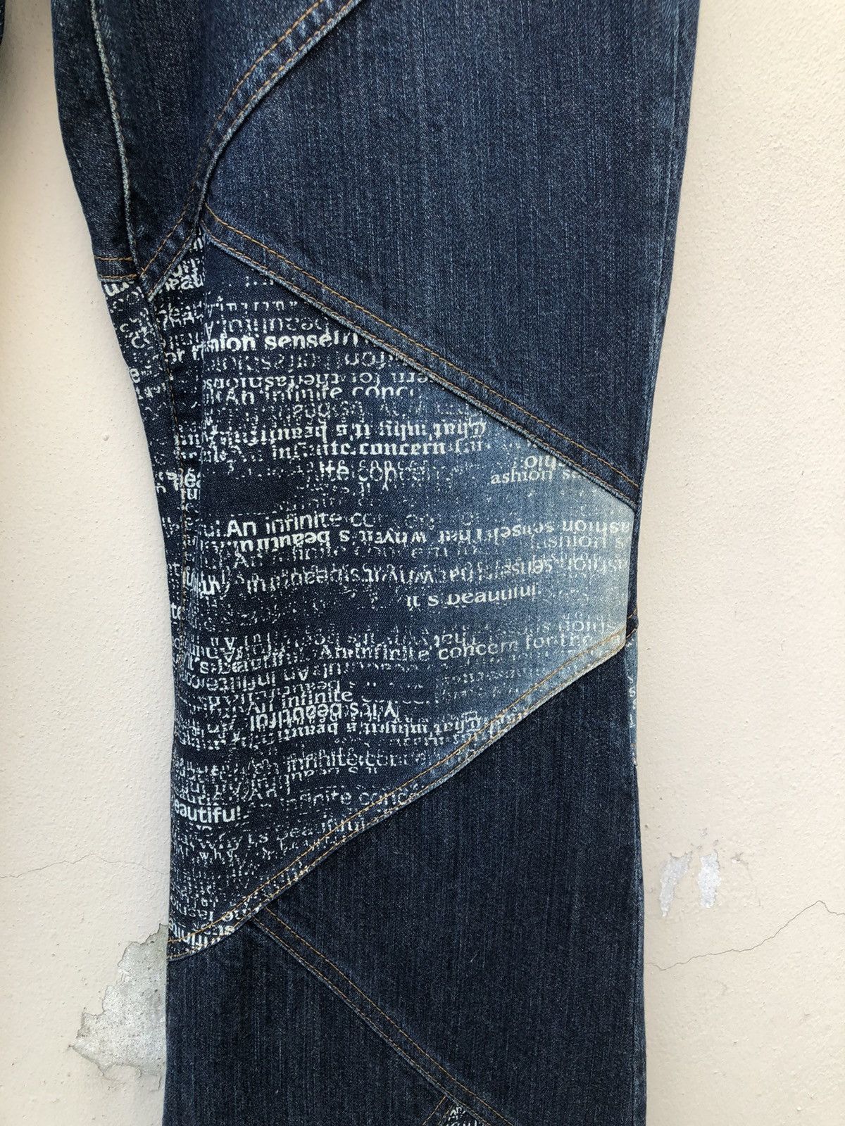 Tornado Mart Vtg Tornado Mart Japan Stretch Patchwork Denim Bootcut Jeans Size US 32 / EU 48 - 14 Thumbnail