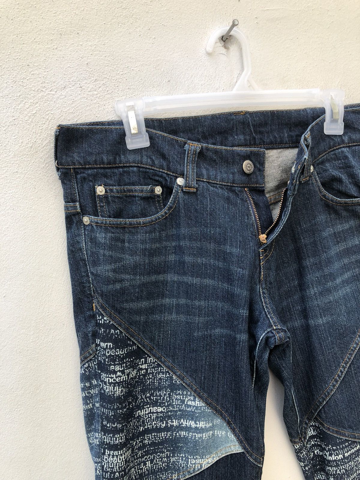 Tornado Mart Vtg Tornado Mart Japan Stretch Patchwork Denim Bootcut Jeans Size US 32 / EU 48 - 10 Thumbnail