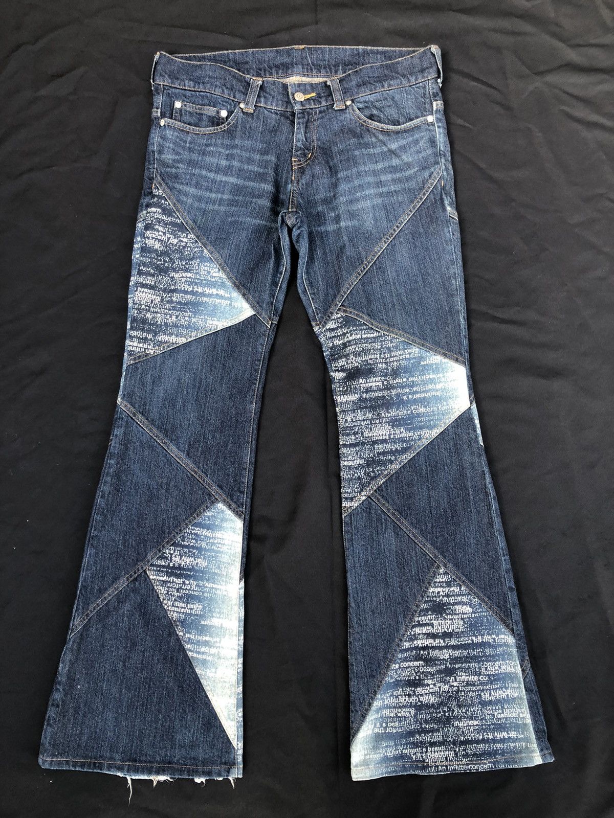 Tornado Mart Vtg Tornado Mart Japan Stretch Patchwork Denim Bootcut Jeans Size US 32 / EU 48 - 6 Thumbnail