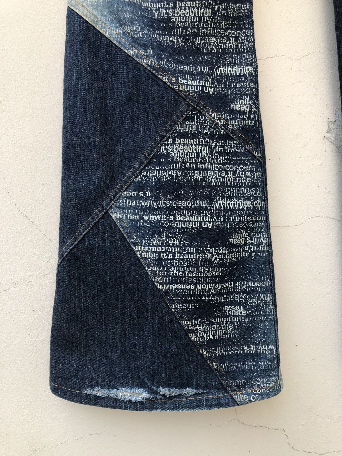 Tornado Mart Vtg Tornado Mart Japan Stretch Patchwork Denim Bootcut Jeans Size US 32 / EU 48 - 19 Thumbnail
