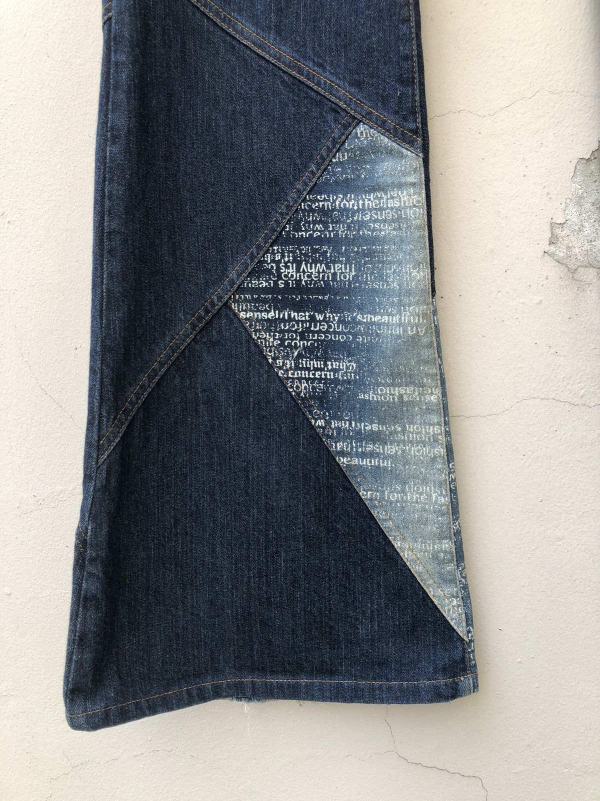 Tornado Mart Vtg Tornado Mart Japan Stretch Patchwork Denim Bootcut Jeans Size US 32 / EU 48 - 12 Thumbnail
