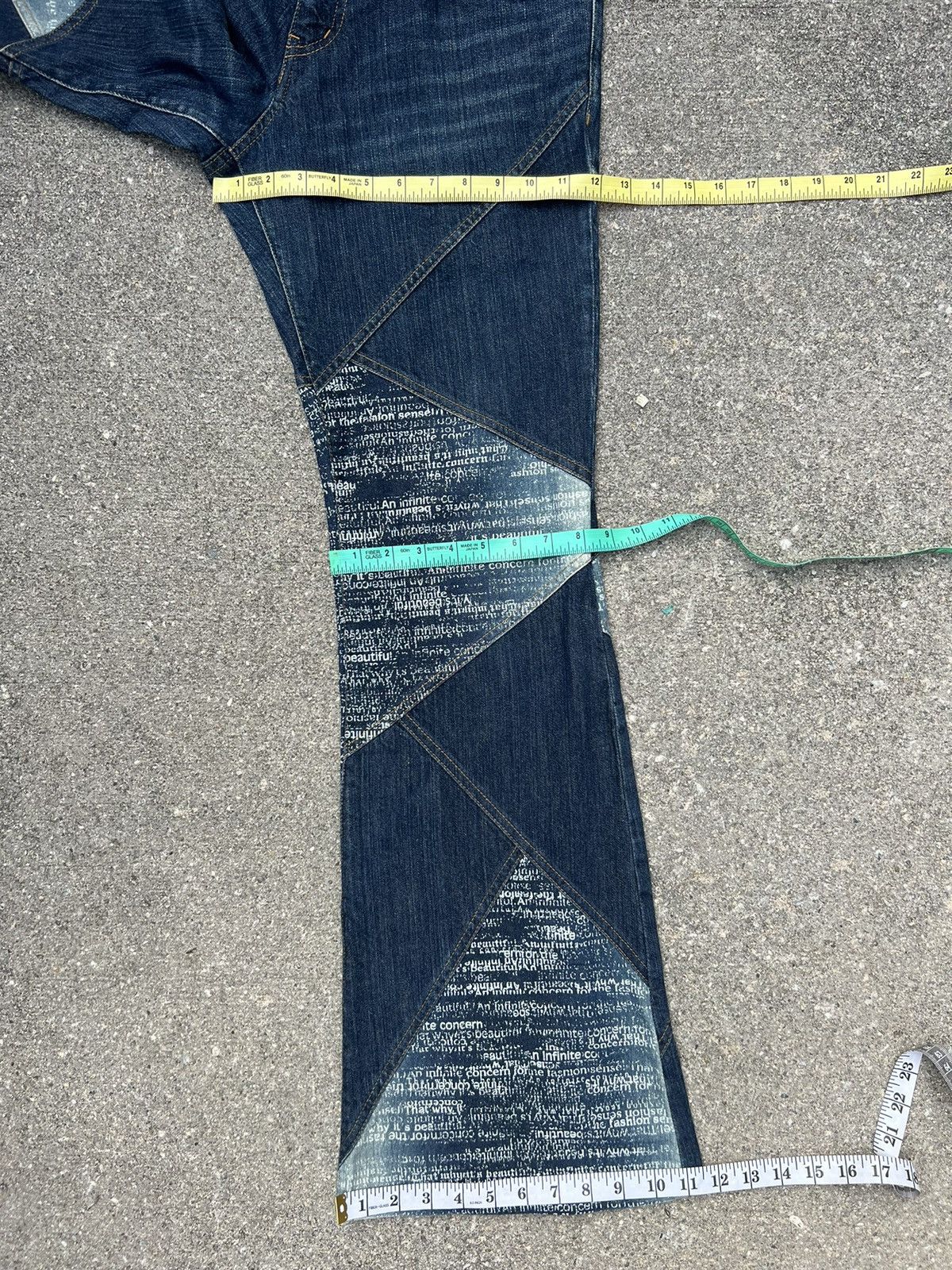 Tornado Mart Vtg Tornado Mart Japan Stretch Patchwork Denim Bootcut Jeans Size US 32 / EU 48 - 3 Thumbnail