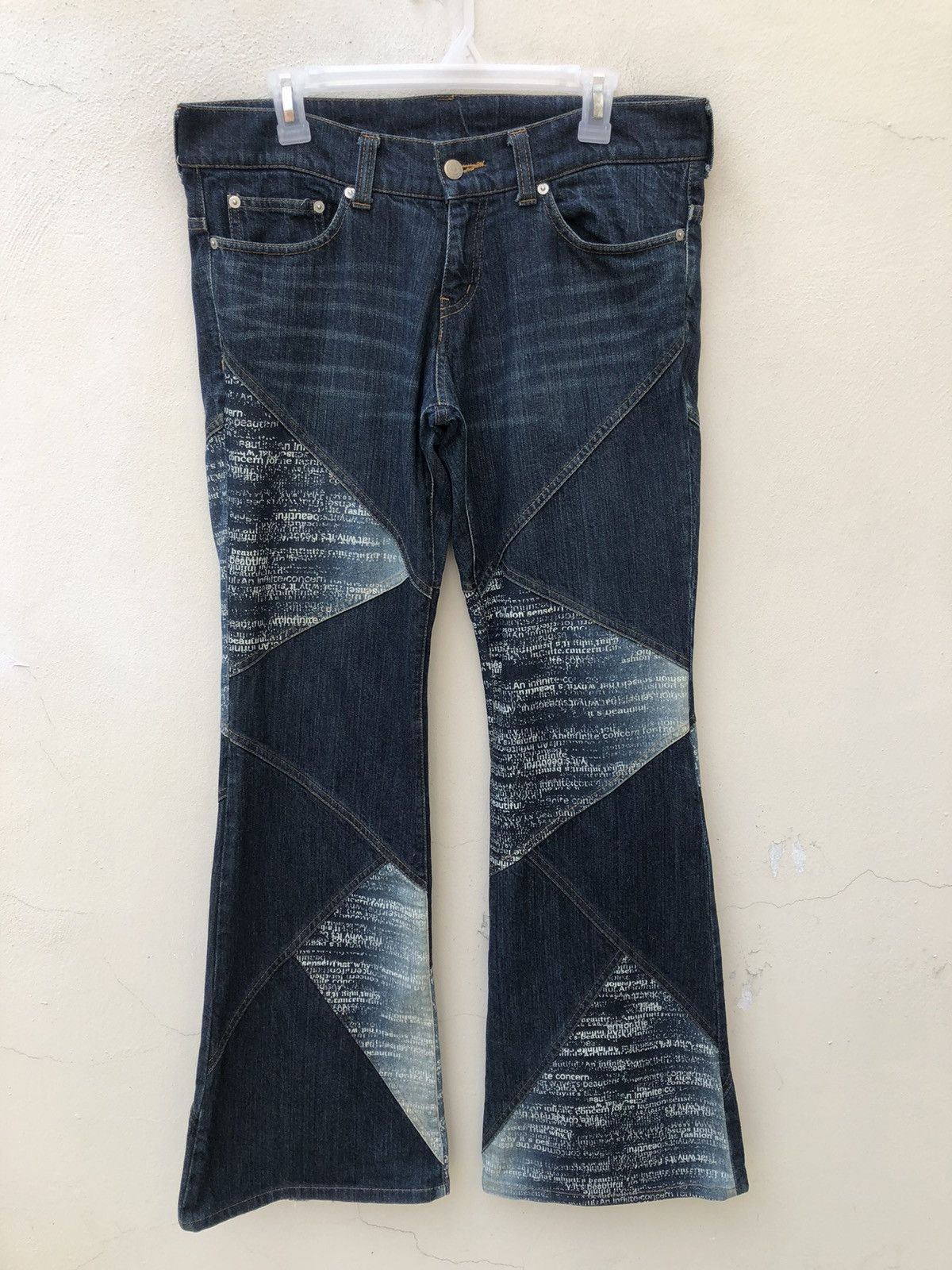 Tornado Mart Vtg Tornado Mart Japan Stretch Patchwork Denim Bootcut Jeans Size US 32 / EU 48 - 8 Thumbnail