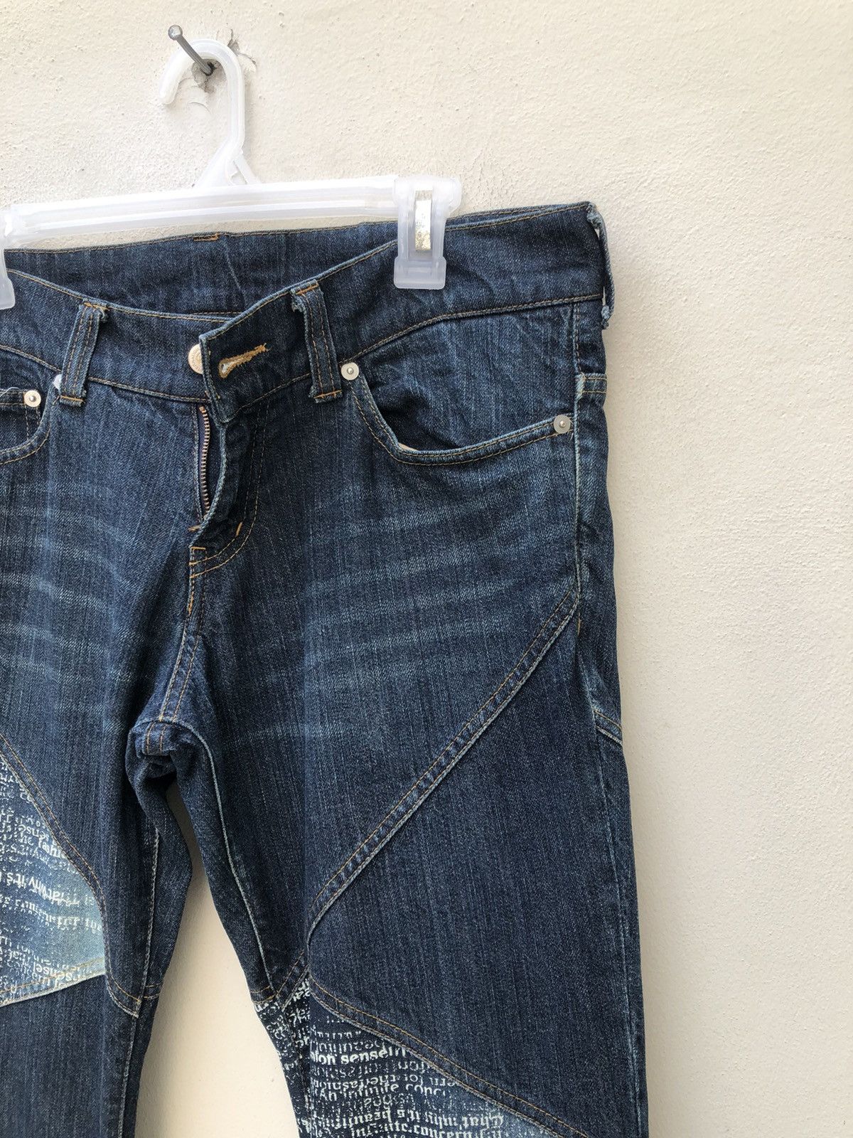 Tornado Mart Vtg Tornado Mart Japan Stretch Patchwork Denim Bootcut Jeans Size US 32 / EU 48 - 13 Thumbnail