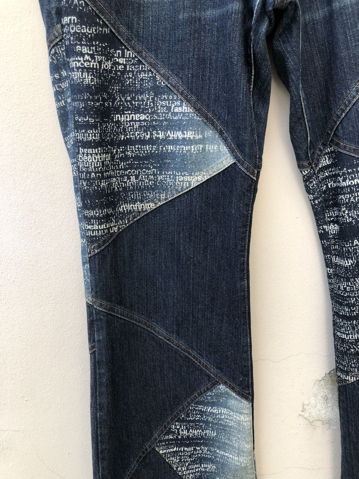 Tornado Mart Vtg Tornado Mart Japan Stretch Patchwork Denim Bootcut Jeans Size US 32 / EU 48 - 11 Thumbnail