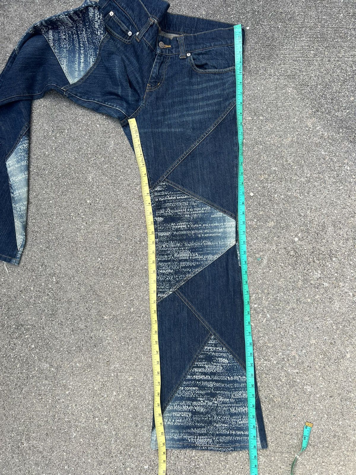 Tornado Mart Vtg Tornado Mart Japan Stretch Patchwork Denim Bootcut Jeans Size US 32 / EU 48 - 4 Thumbnail