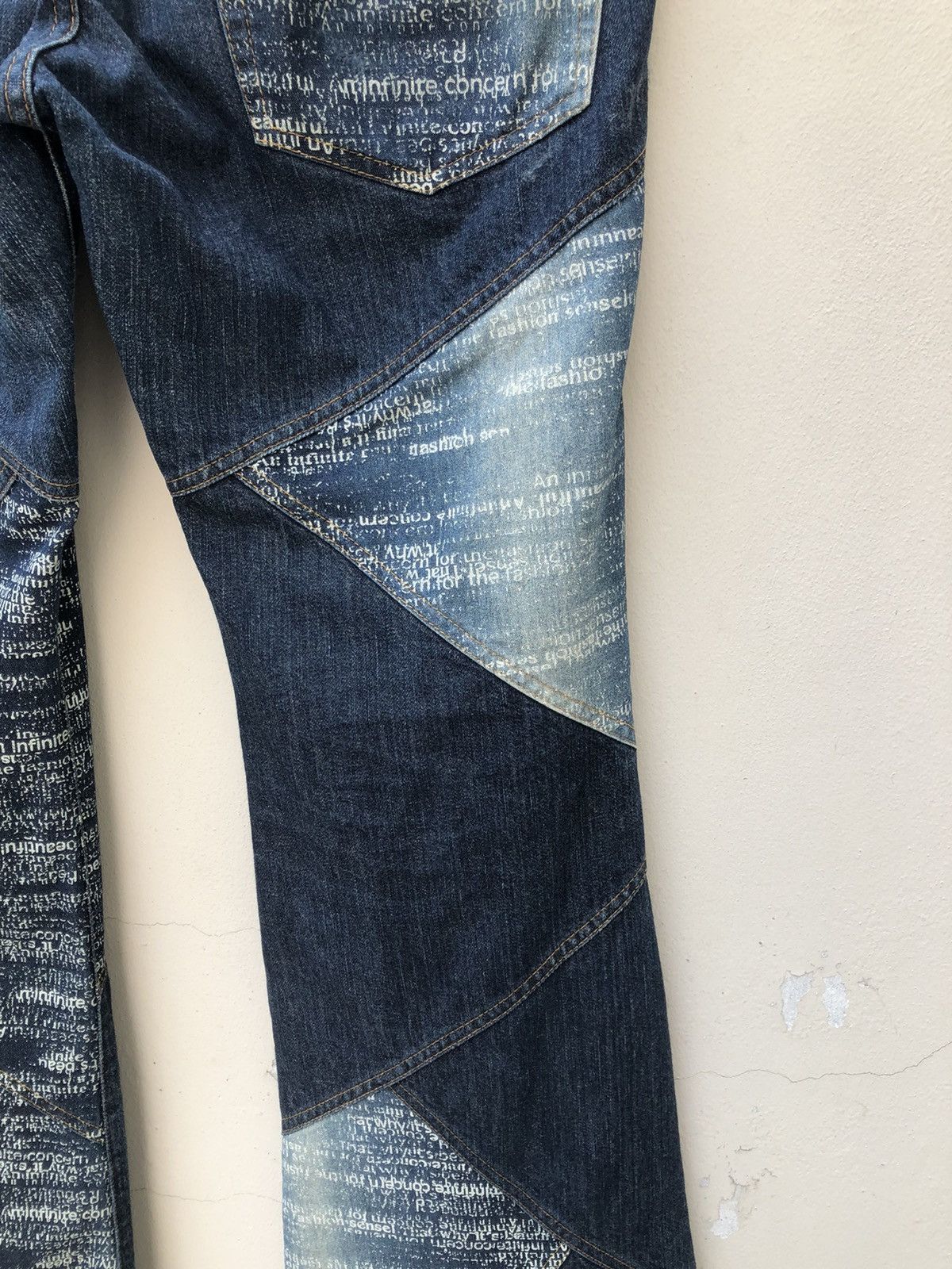 Tornado Mart Vtg Tornado Mart Japan Stretch Patchwork Denim Bootcut Jeans Size US 32 / EU 48 - 22 Thumbnail