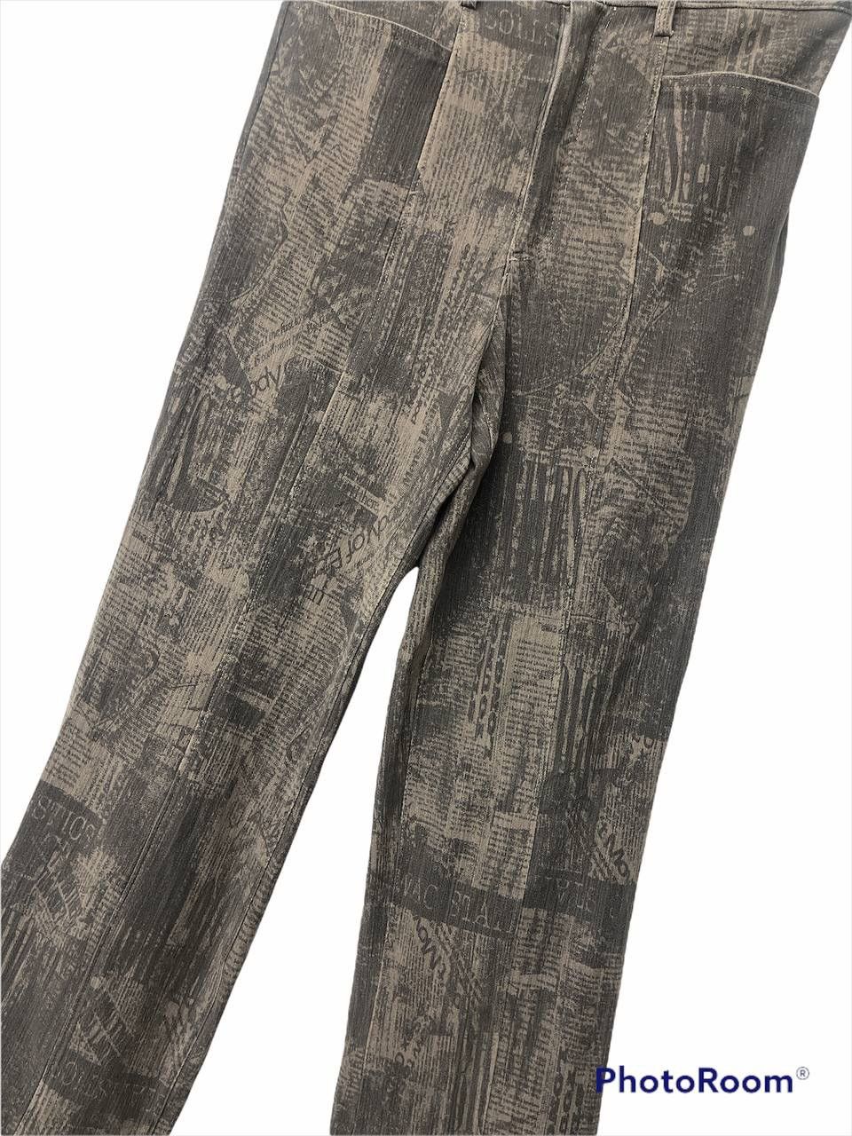 image of Unknown Scratch Pant Newspaper Fullprint Inspired Jpg in Rust Brown, Men's (Size 31)