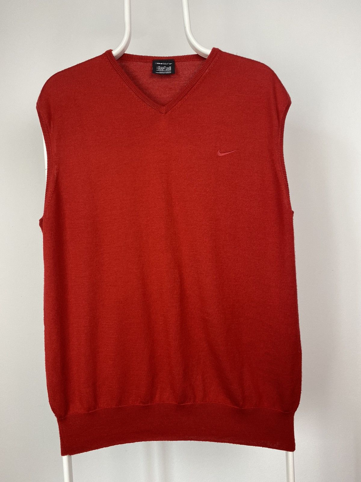 Nike × Vintage Nike Golf vintage red sweater vest small swoosh Size US XL / EU 56 / 4 - 1 Thumbnail