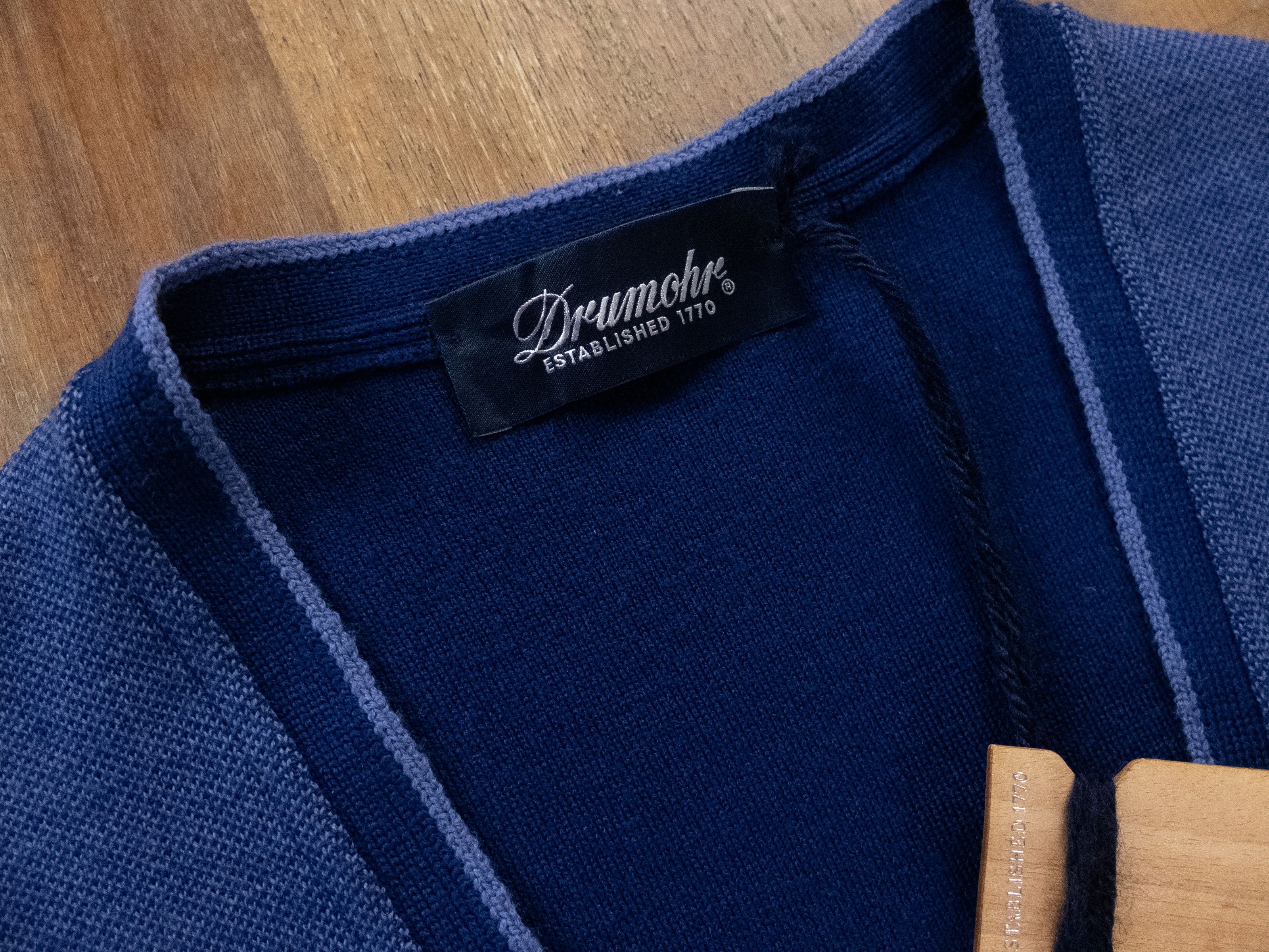 Drumohr DRUMOHR blue wool knit vest gilet sweater 50 Large NWT Size US L / EU 52-54 / 3 - 2 Thumbnail