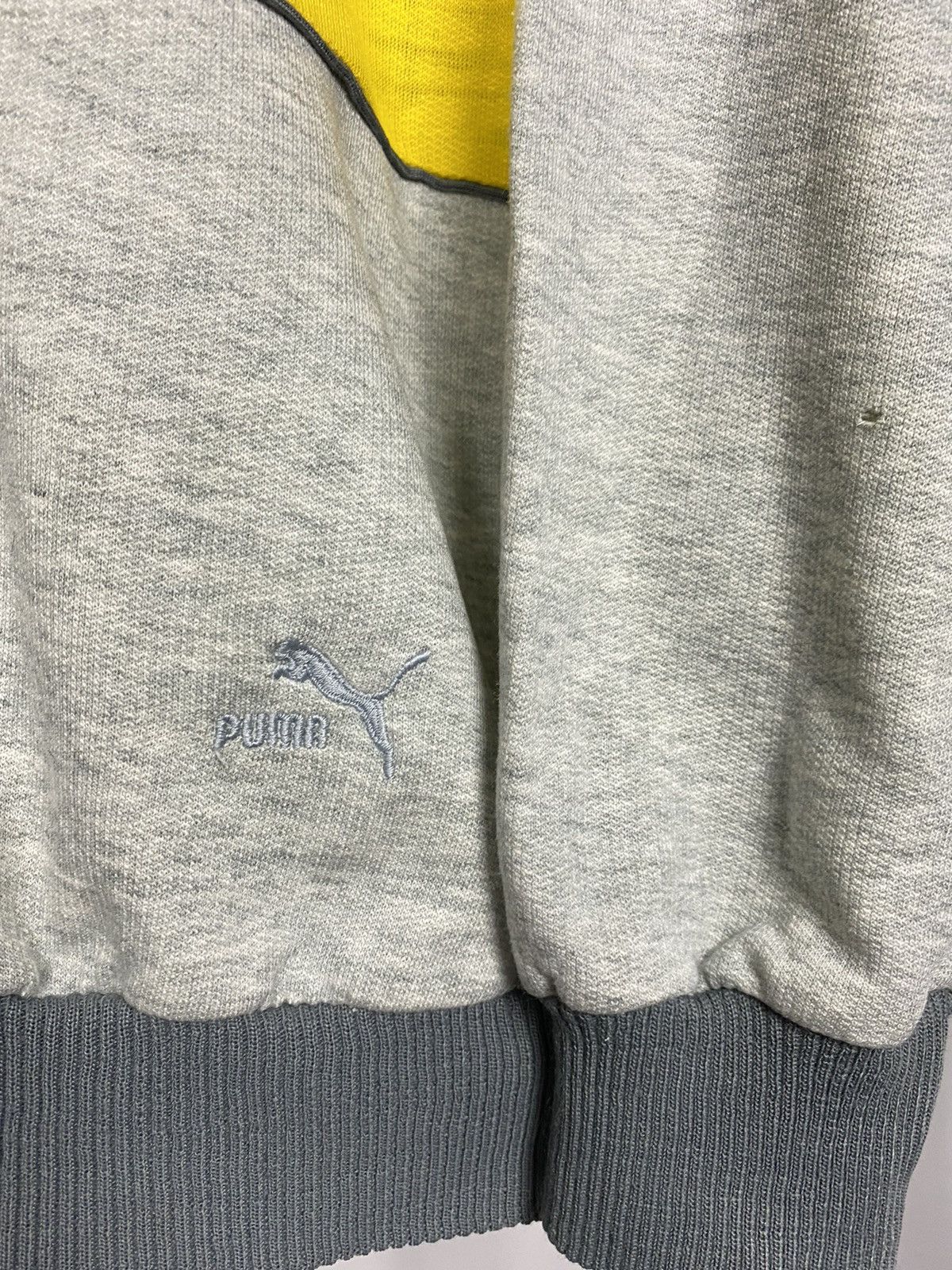 Puma × Vintage Puma vintage big 3D logo sweatshirt 80s yellow grey Size US L / EU 52-54 / 3 - 8 Thumbnail
