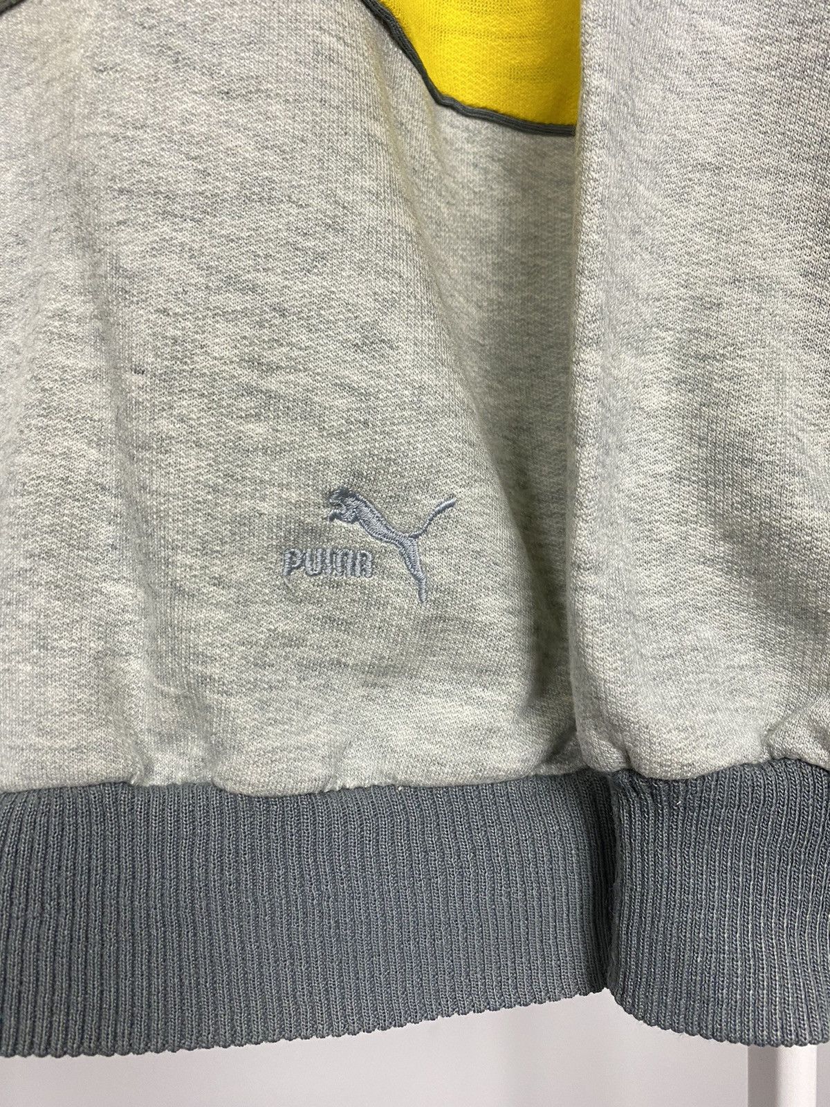 Puma × Vintage Puma vintage big 3D logo sweatshirt 80s yellow grey Size US L / EU 52-54 / 3 - 4 Thumbnail
