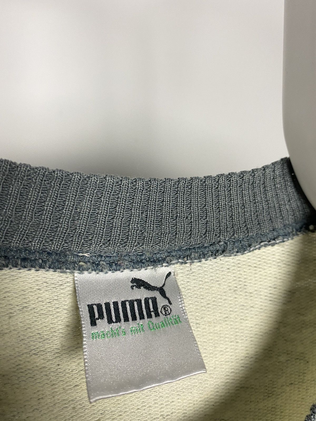 Puma × Vintage Puma vintage big 3D logo sweatshirt 80s yellow grey Size US L / EU 52-54 / 3 - 3 Thumbnail