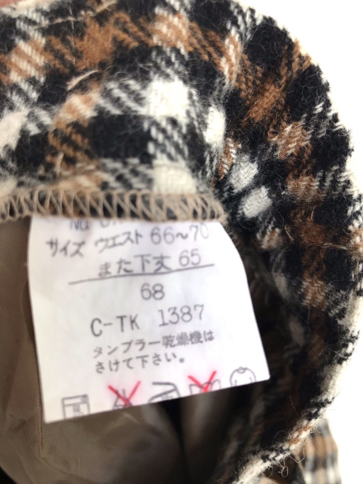 Japanese Brand × Vintage Vintage High Waist Baggy Checkered Plaid Tartan Wool Pants Size US 26 / EU 42 - 6 Thumbnail
