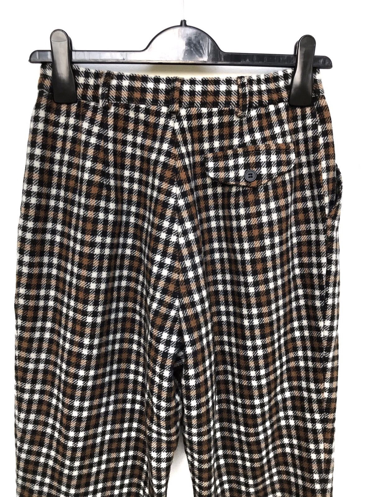 Japanese Brand × Vintage Vintage High Waist Baggy Checkered Plaid Tartan Wool Pants Size US 26 / EU 42 - 4 Thumbnail