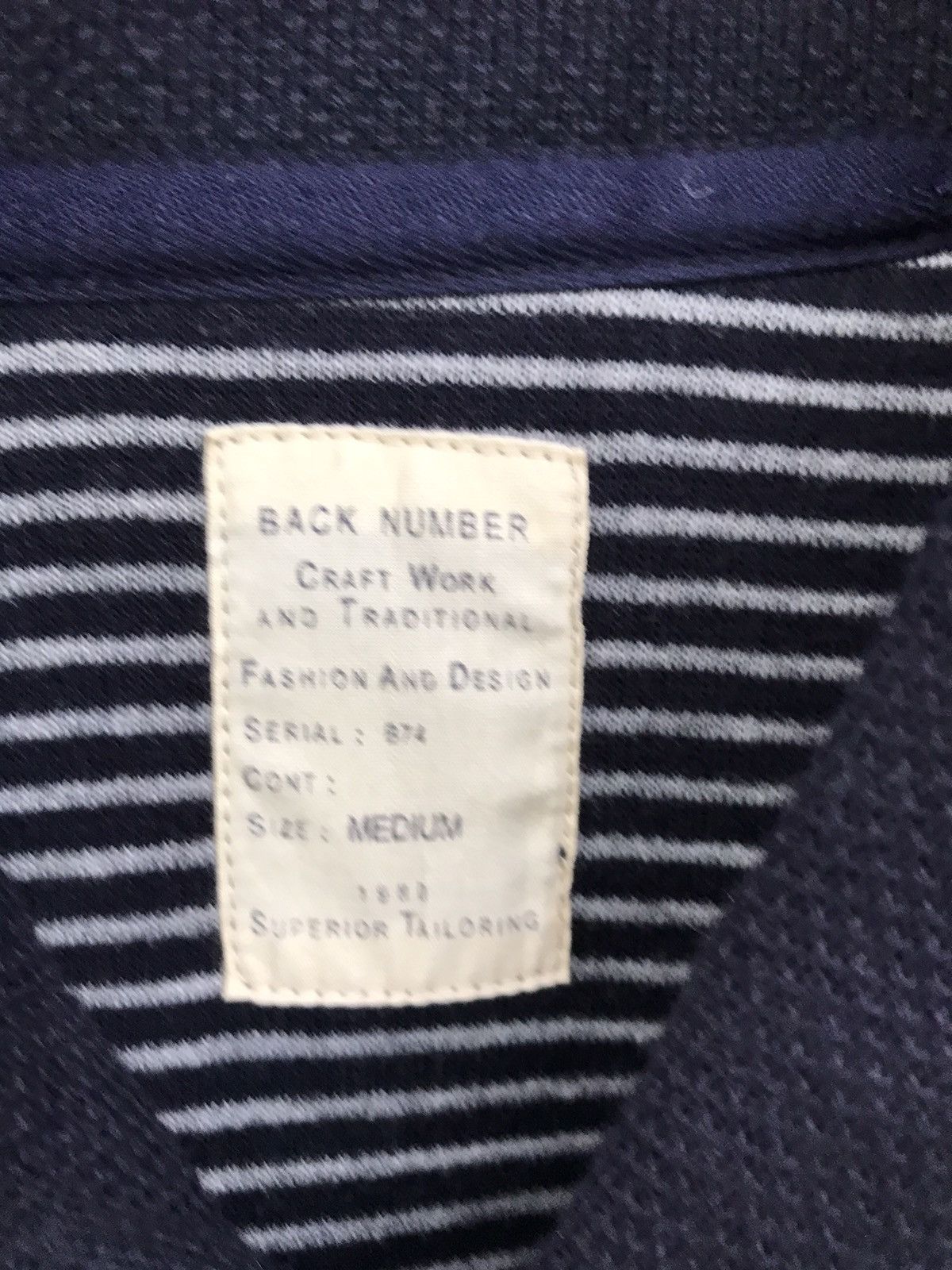 Japanese Brand Japanese Brand Back Number Shawl Collar Knit Jacket Navy Size US M / EU 48-50 / 2 - 6 Thumbnail