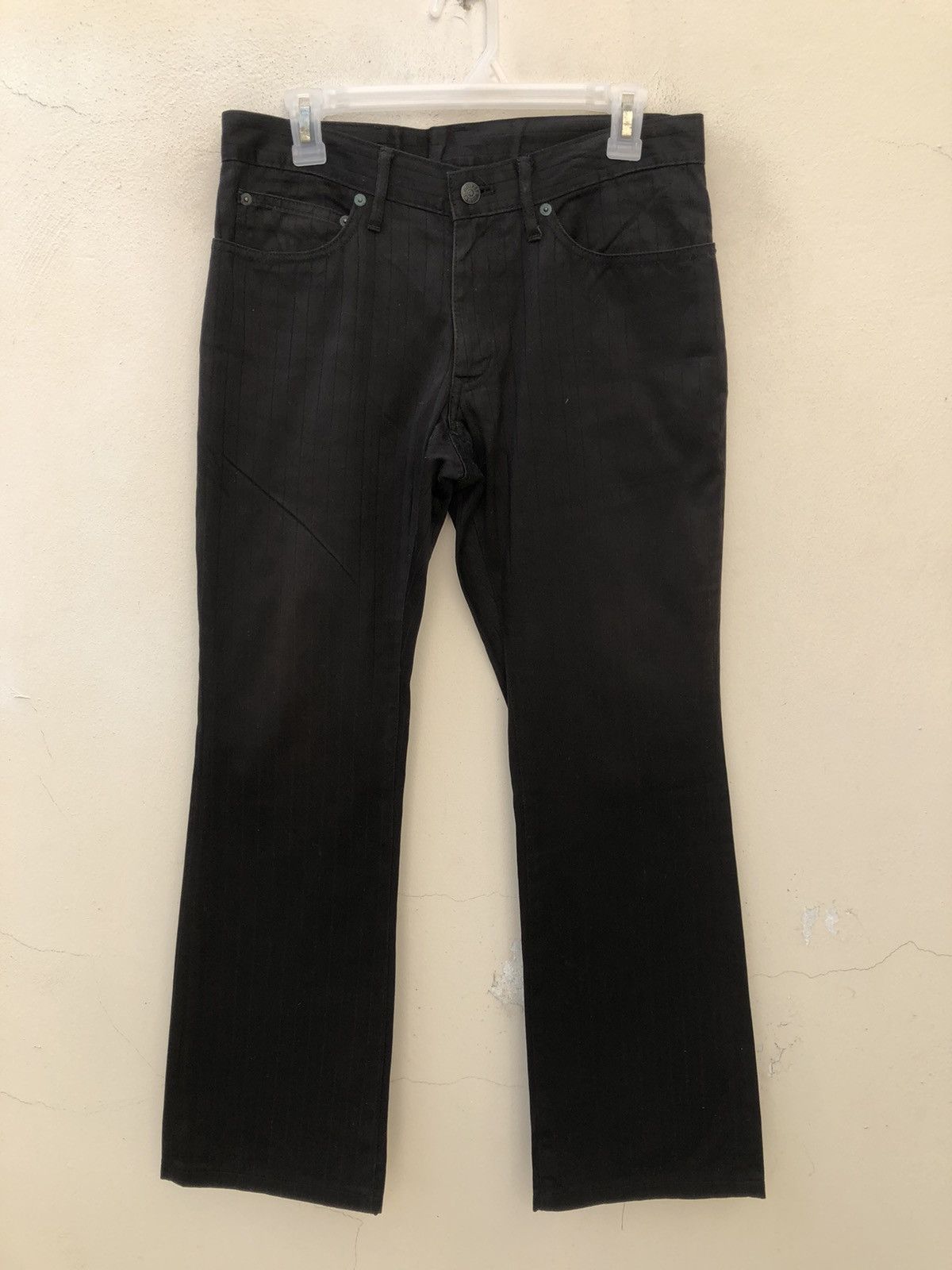 Tete Homme Tete Homme Japan Stripe Black Pant Flare Jeans Size US 30 / EU 46 - 3 Thumbnail