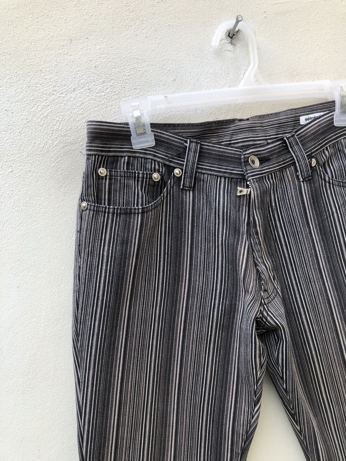 Vintage Semantic Design Japan Striped Pant Flare Jeans Size US 30 / EU 46 - 7 Thumbnail