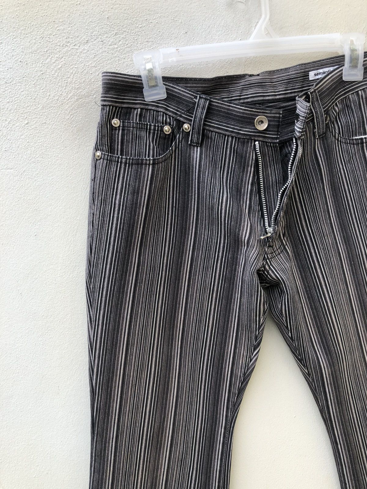 Vintage Semantic Design Japan Striped Pant Flare Jeans Size US 30 / EU 46 - 9 Thumbnail