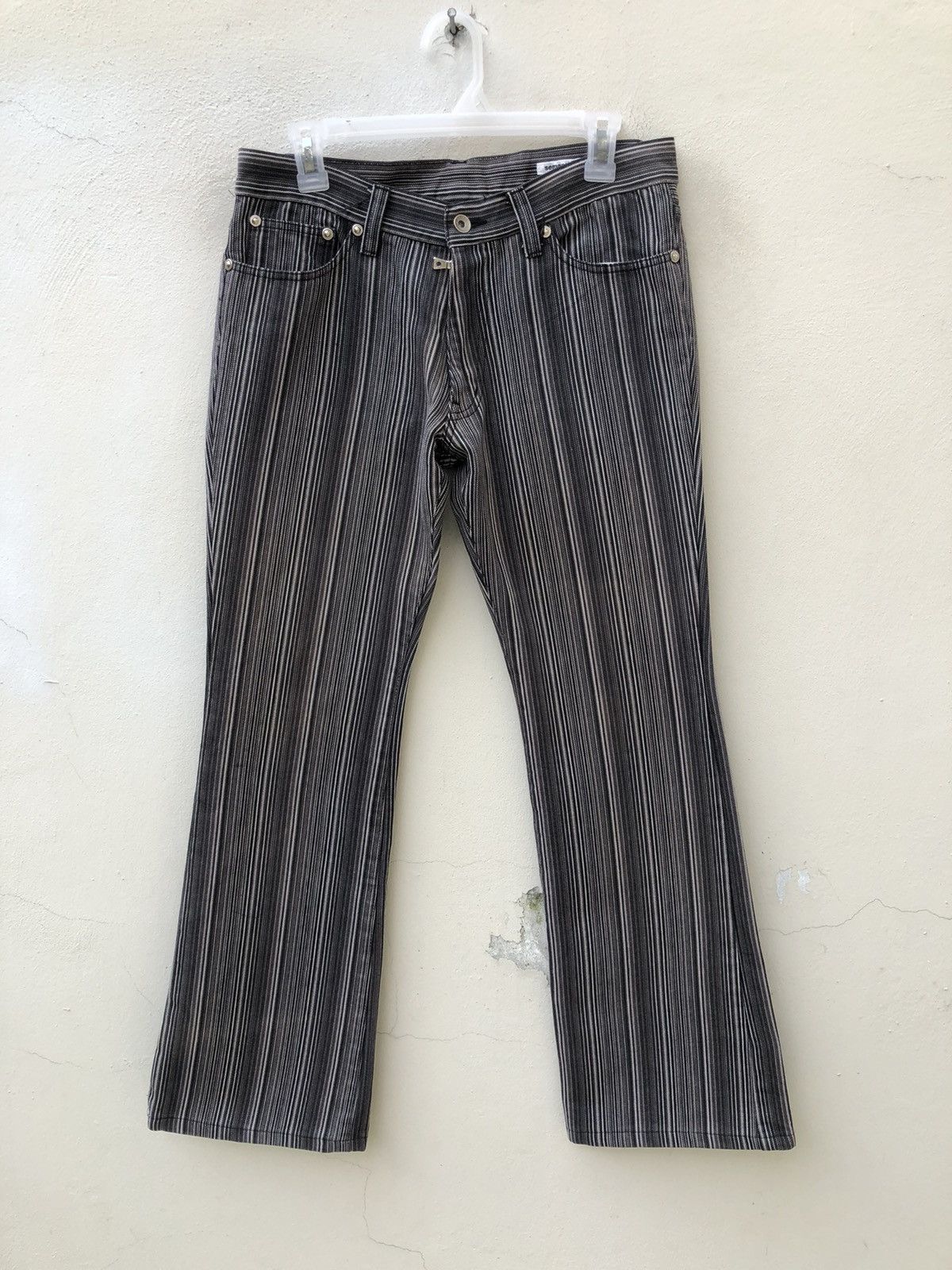 Vintage Semantic Design Japan Striped Pant Flare Jeans Size US 30 / EU 46 - 6 Thumbnail