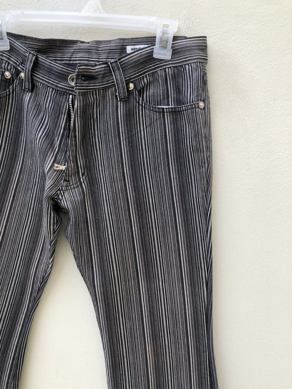 Vintage Semantic Design Japan Striped Pant Flare Jeans Size US 30 / EU 46 - 12 Thumbnail