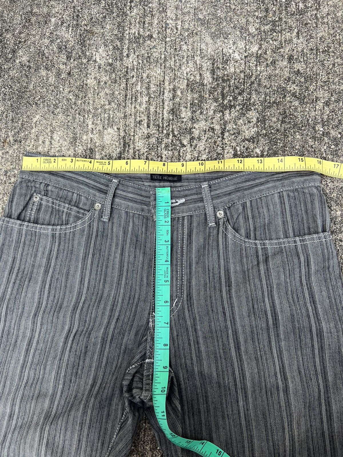 Tete Homme Tete Homme Japan Stretchable Striped Pant Flare Jeans Size US 30 / EU 46 - 2 Thumbnail