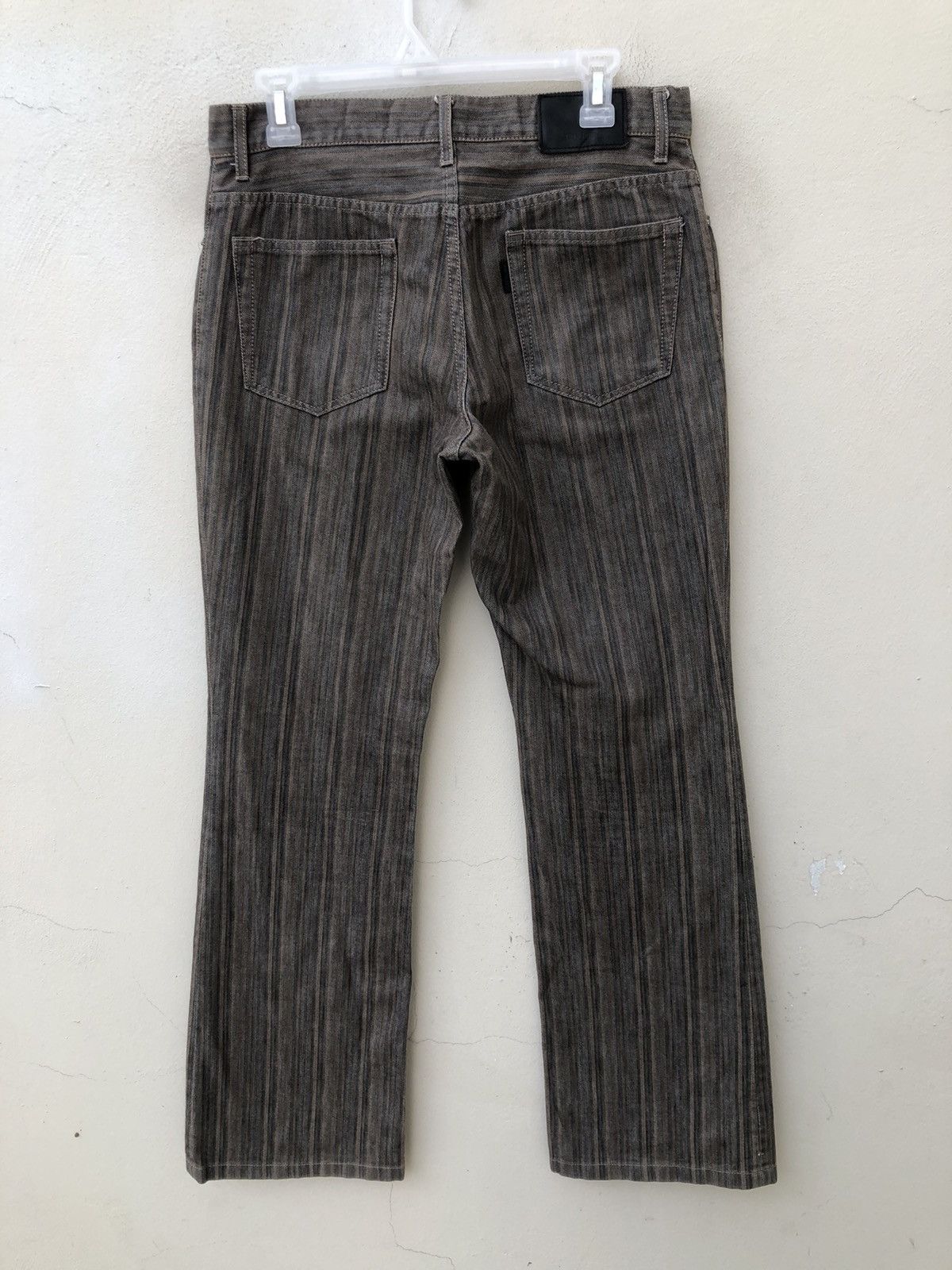 Tete Homme TETE HOMME Japan Stretchable Striped Flare Jeans Size US 30 / EU 46 - 15 Thumbnail