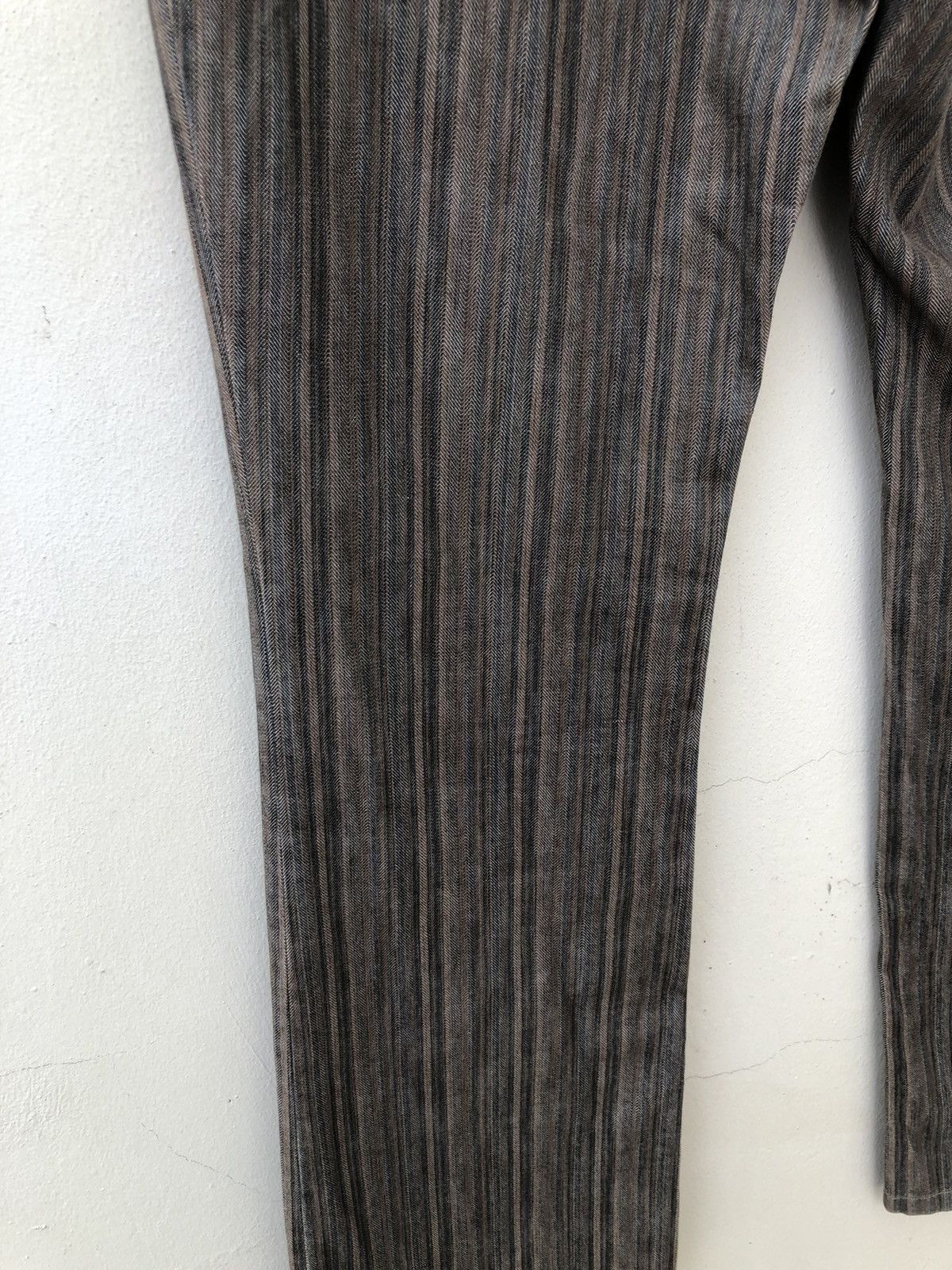 Tete Homme TETE HOMME Japan Stretchable Striped Flare Jeans Size US 30 / EU 46 - 18 Thumbnail