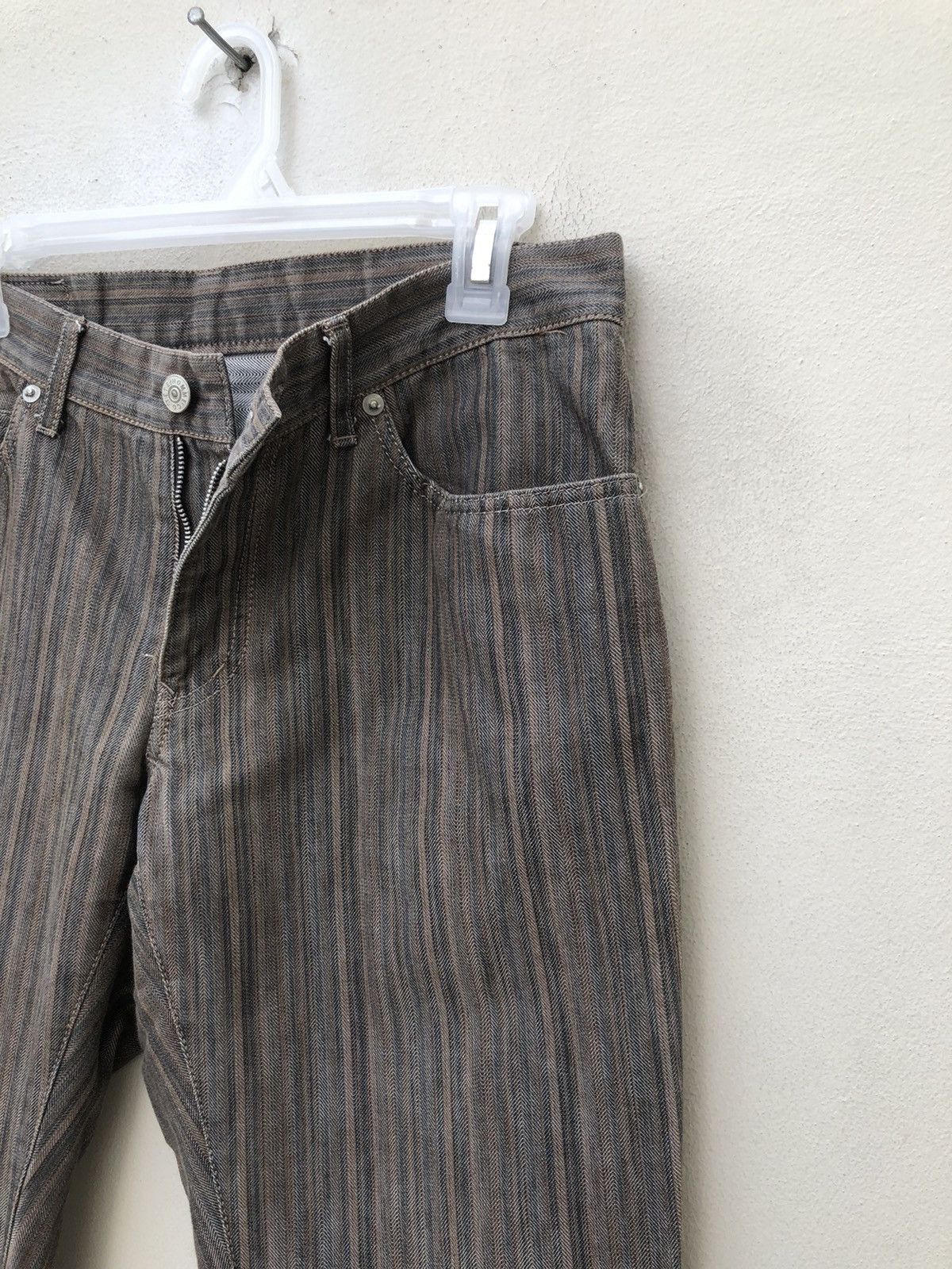 Tete Homme TETE HOMME Japan Stretchable Striped Flare Jeans Size US 30 / EU 46 - 12 Thumbnail