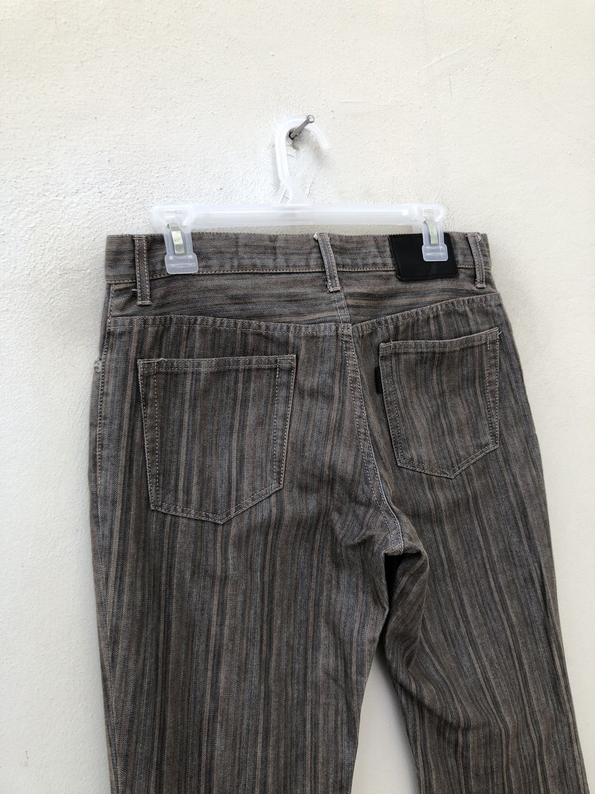 Tete Homme TETE HOMME Japan Stretchable Striped Flare Jeans Size US 30 / EU 46 - 17 Thumbnail