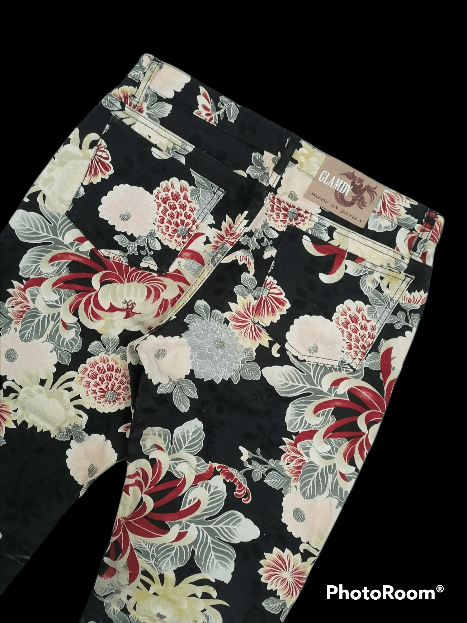 Japanese Brand Made In Japan Glamdy Floral Erd Printed Denim Pants Size US 31 - 5 Thumbnail