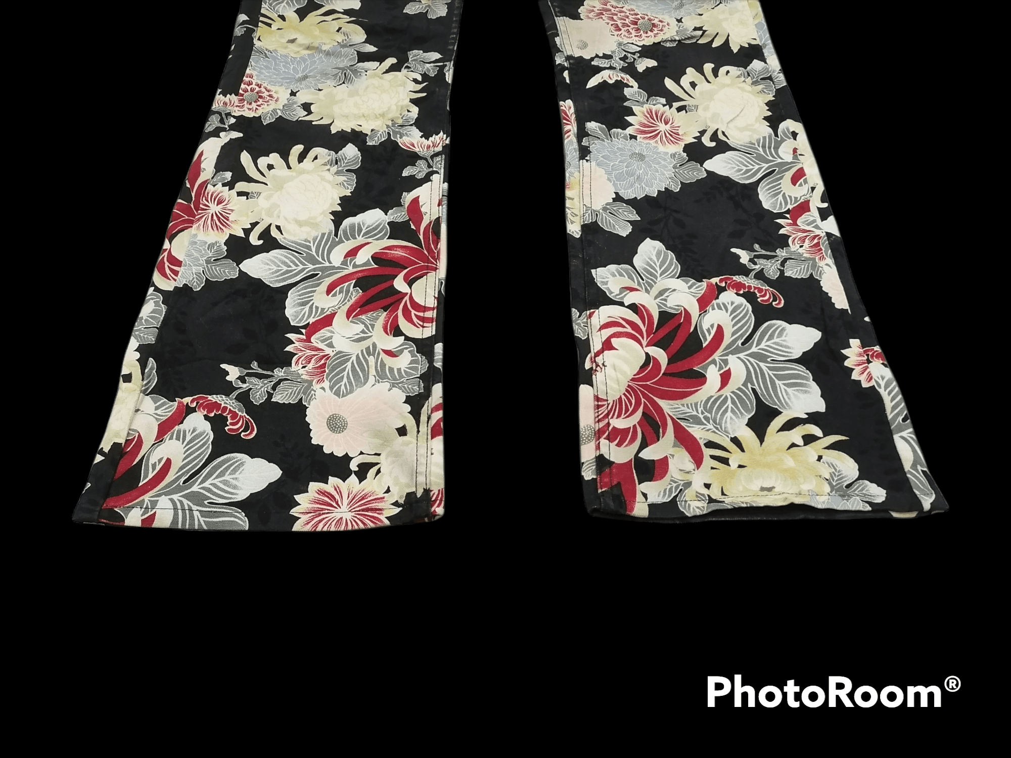 Japanese Brand Made In Japan Glamdy Floral Erd Printed Denim Pants Size US 31 - 2 Thumbnail