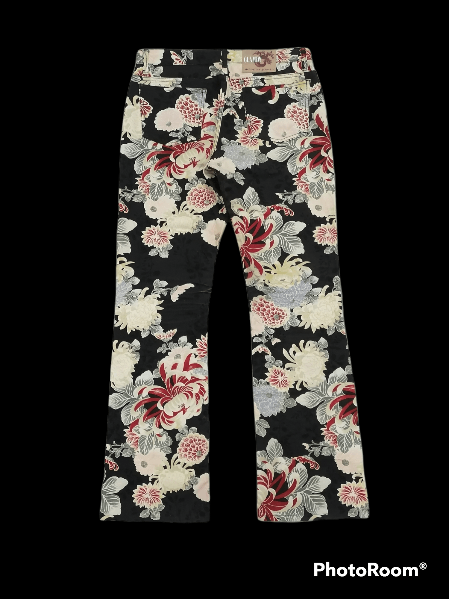 Japanese Brand Made In Japan Glamdy Floral Erd Printed Denim Pants Size US 31 - 4 Thumbnail