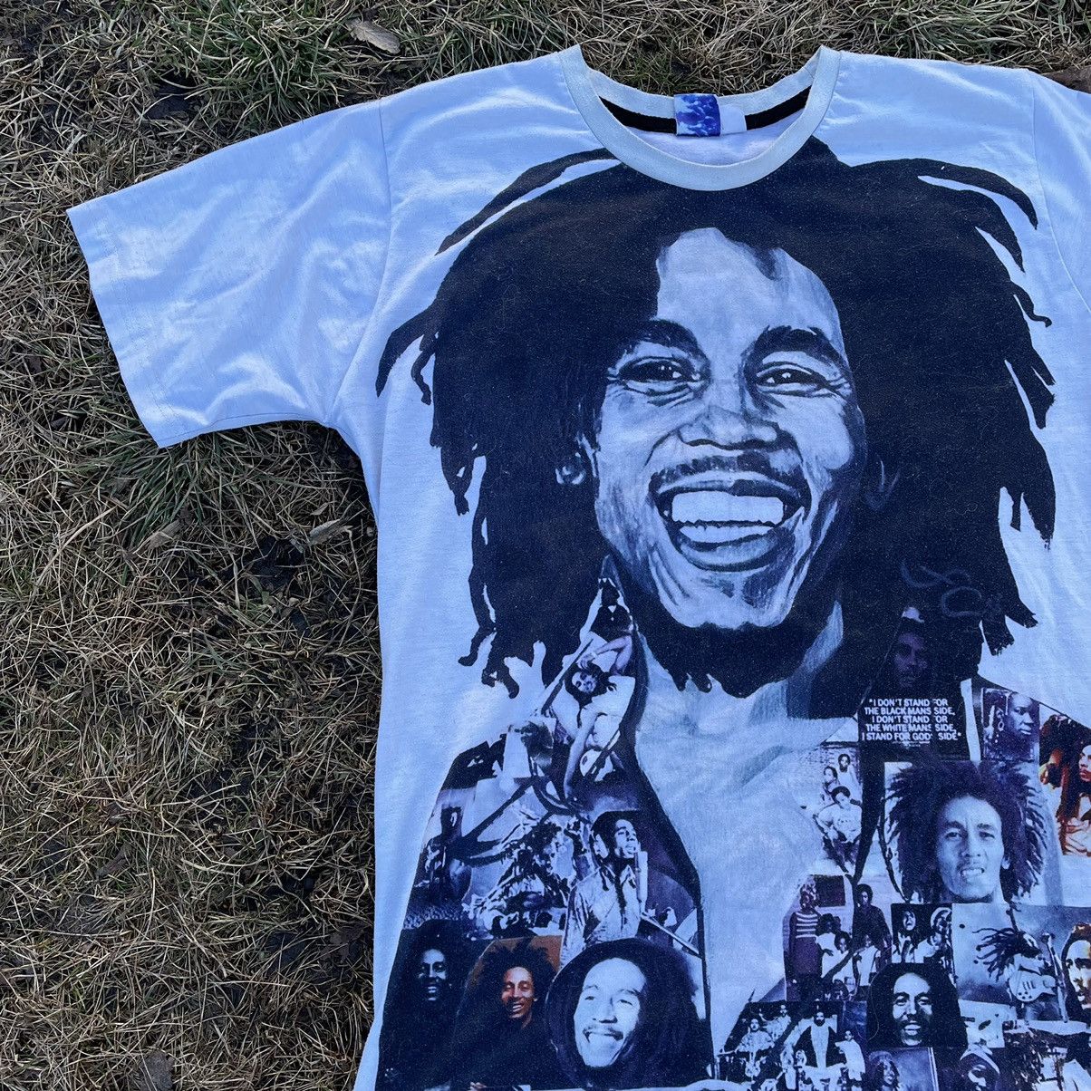 Vintage Vintage 90s Bob Marley Graphic Tee Sun Faded Black Punk M Size US M / EU 48-50 / 2 - 2 Thumbnail