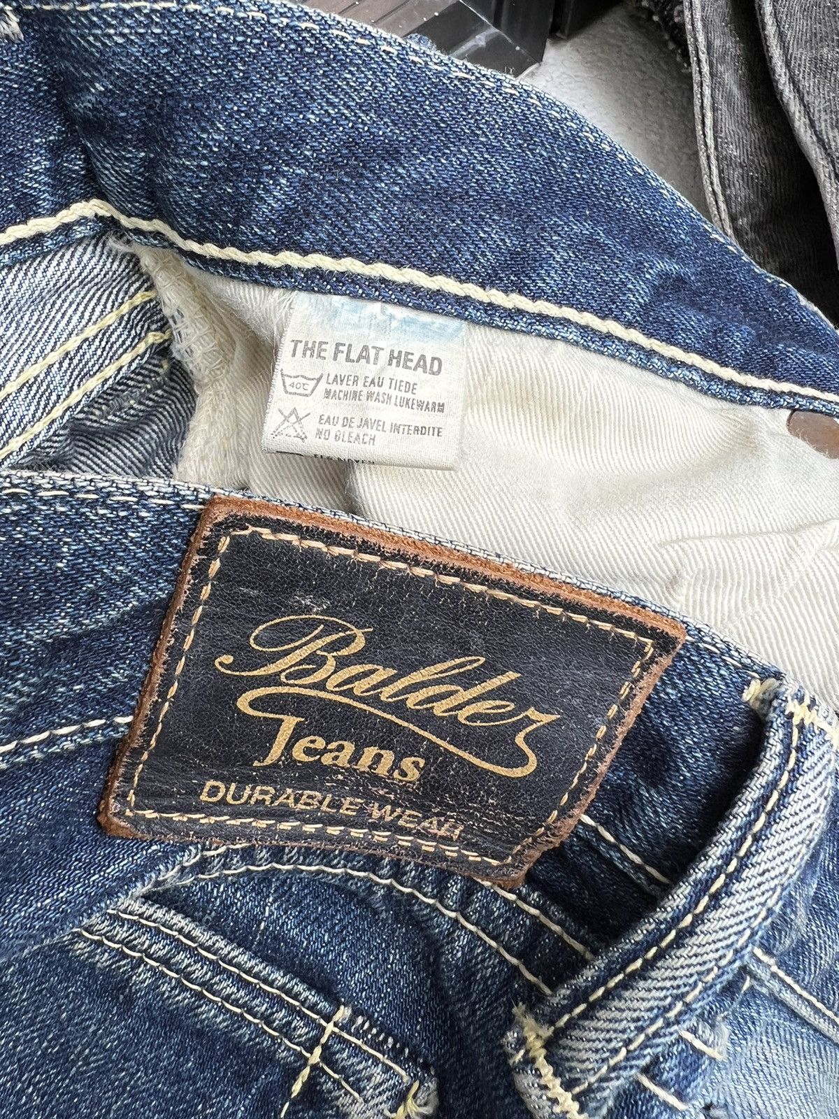 The Flat Head Vintage The Flat Head Unisex Denim Flare Jeans Size US 30 / EU 46 - 19 Thumbnail