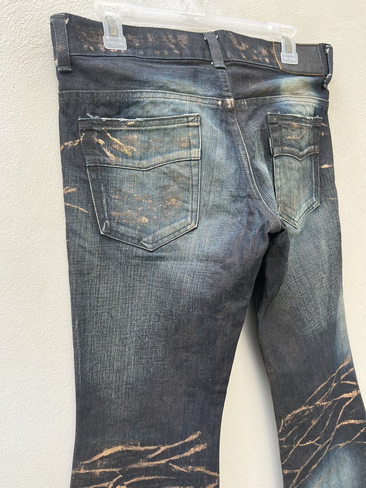 Tornado Mart Vintage Tornado Mart Japan Waxed Denim Flare Jeans Size US 31 - 13 Thumbnail