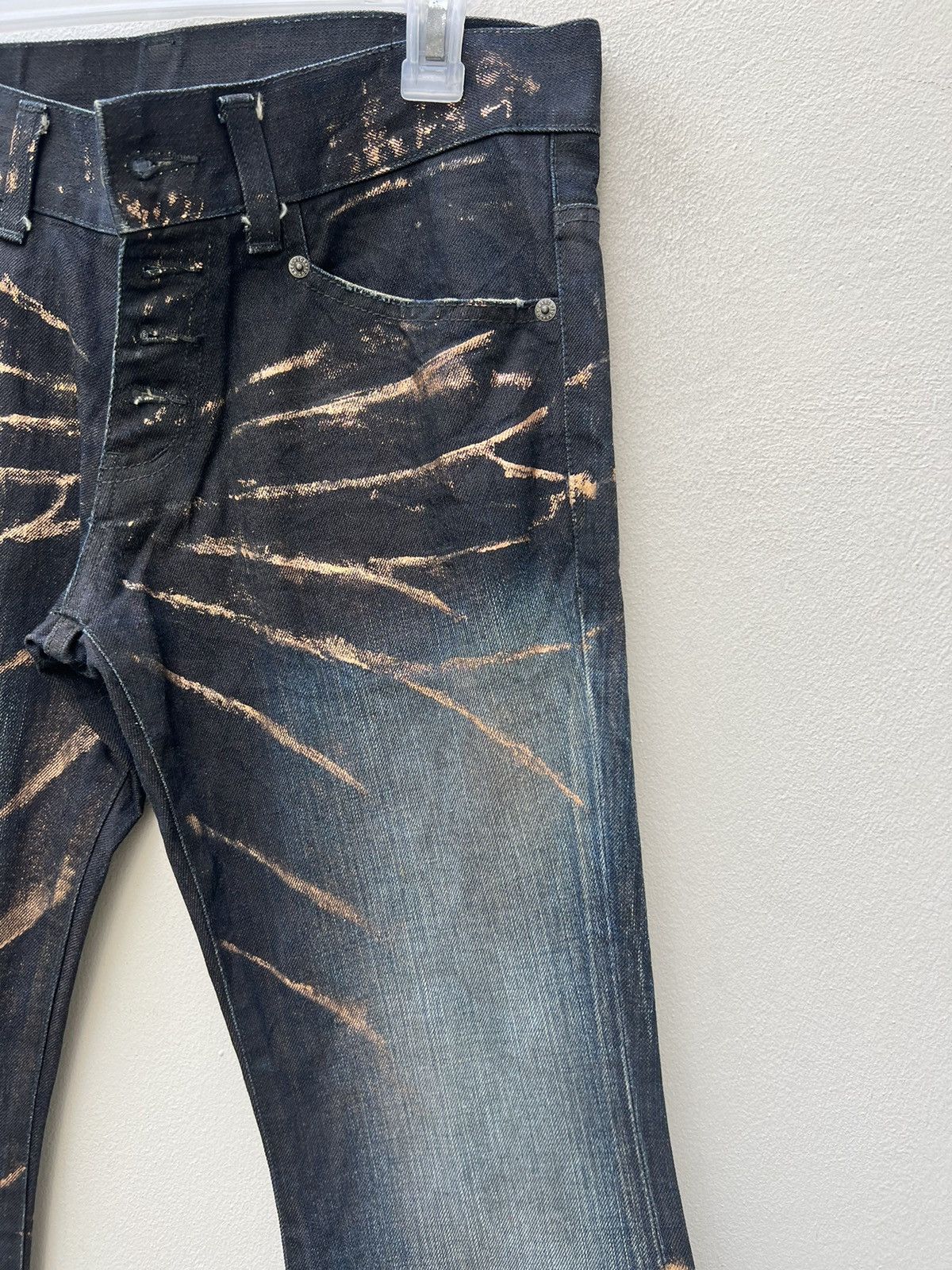 Tornado Mart Vintage Tornado Mart Japan Waxed Denim Flare Jeans Size US 31 - 10 Thumbnail