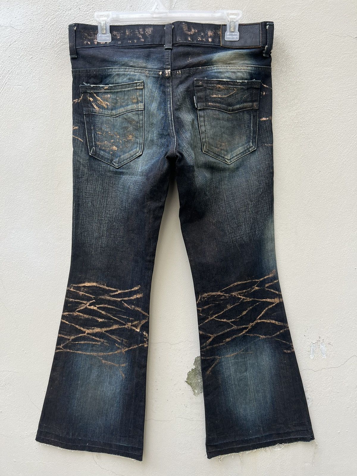Tornado Mart Vintage Tornado Mart Japan Waxed Denim Flare Jeans Size US 31 - 12 Thumbnail
