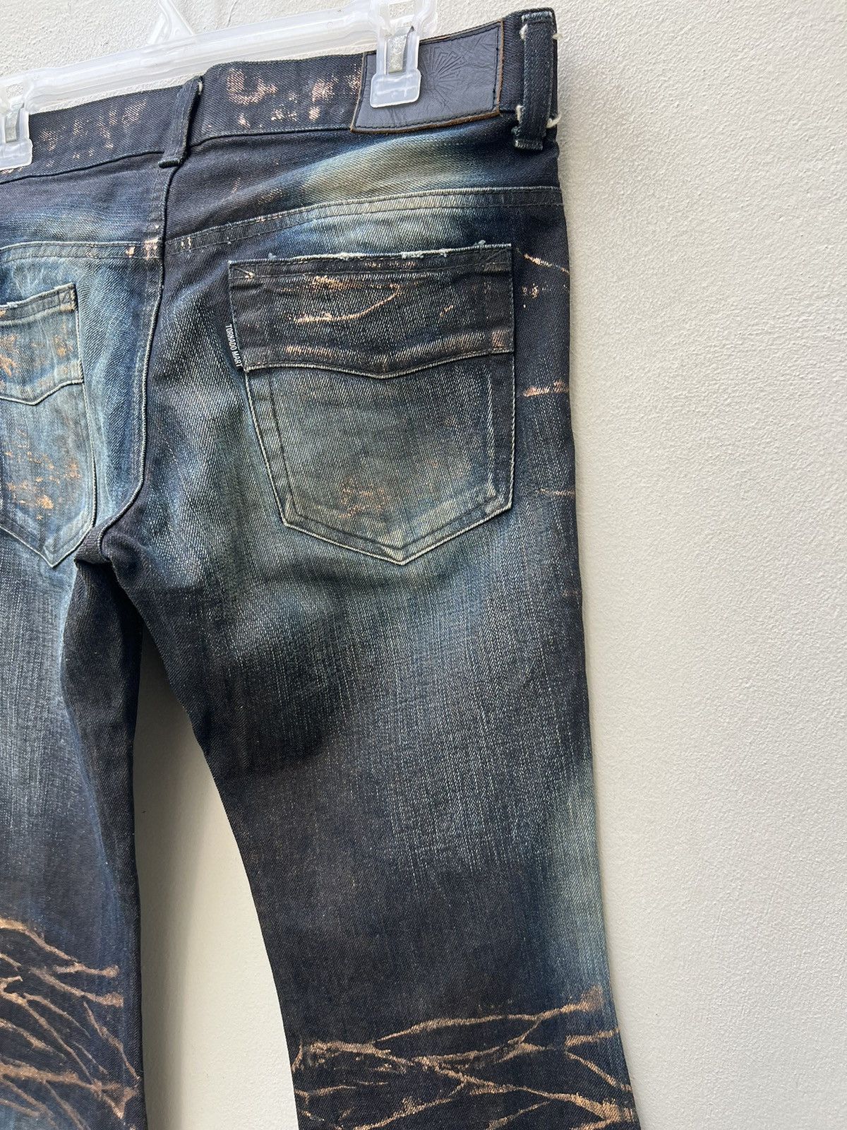 Tornado Mart Vintage Tornado Mart Japan Waxed Denim Flare Jeans Size US 31 - 15 Thumbnail