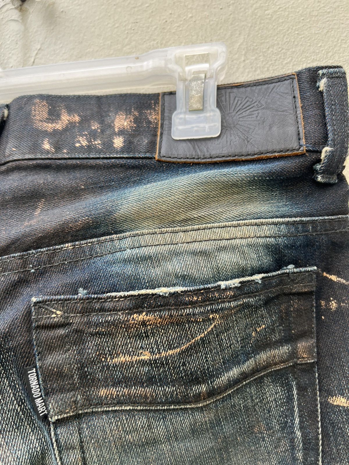 Tornado Mart Vintage Tornado Mart Japan Waxed Denim Flare Jeans Size US 31 - 16 Thumbnail