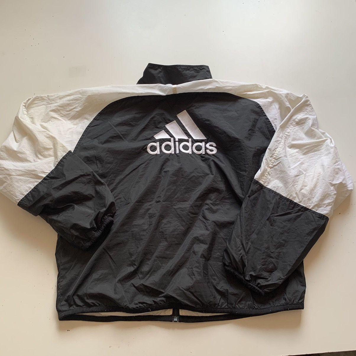 00'S adidas windbreaker, men's size M polyester black type Vintage Second Hand