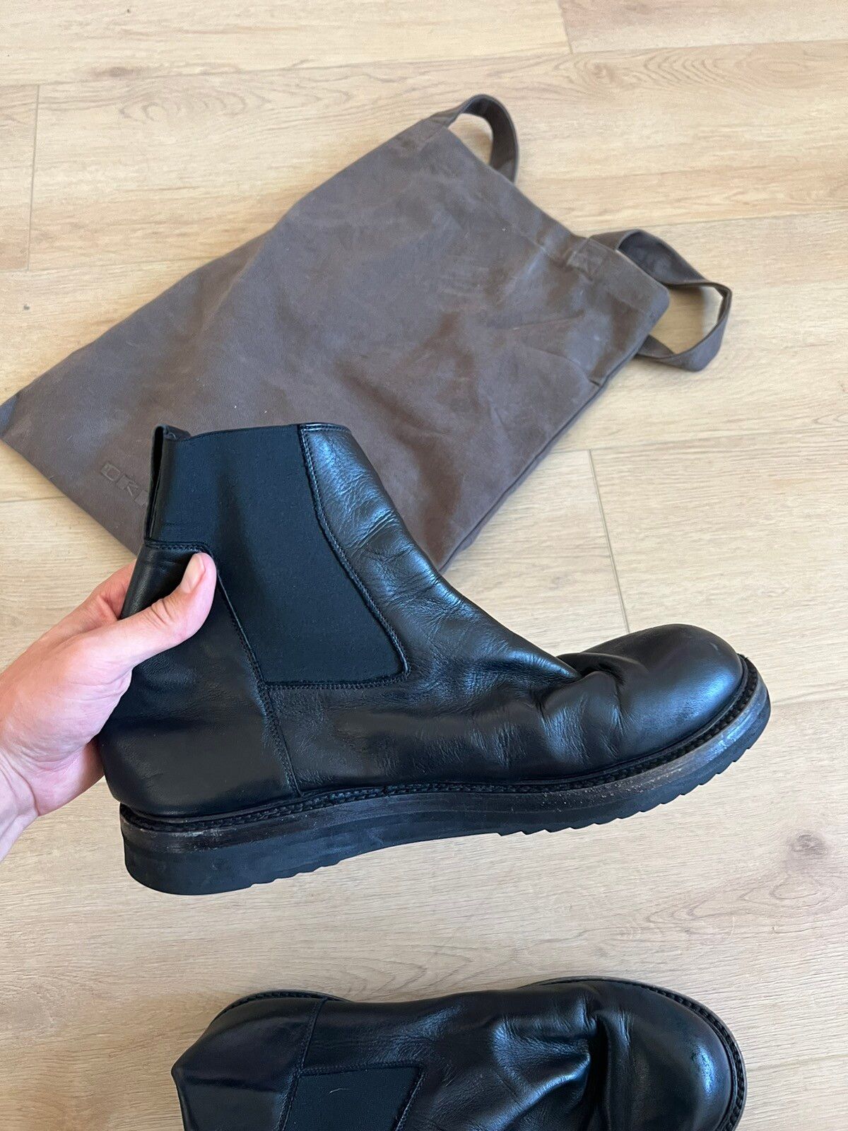 Rick Owens Leather creeper boots | Grailed