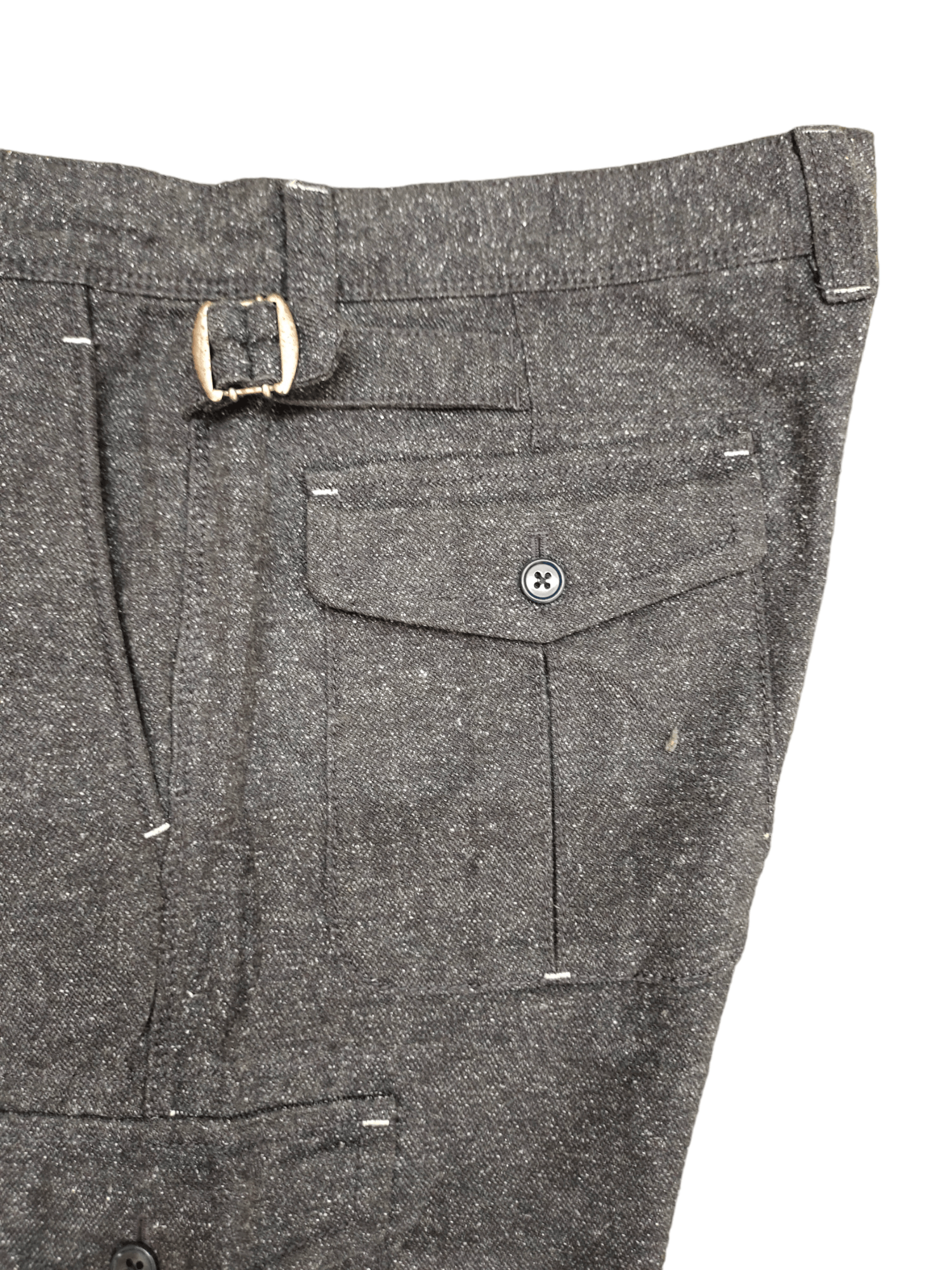 Kent & Curwen Kent & Curwen Buckle Sides Salt & Pepper Cargo Pants Size US 35 - 19 Thumbnail