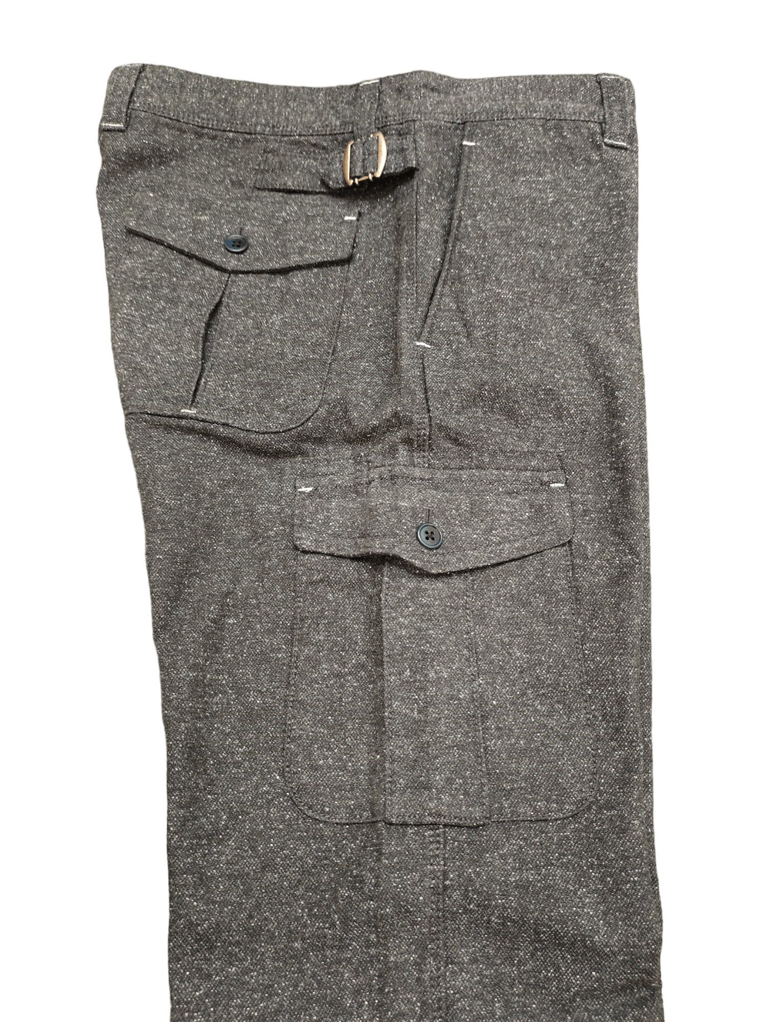 Kent & Curwen Kent & Curwen Buckle Sides Salt & Pepper Cargo Pants Size US 35 - 15 Thumbnail