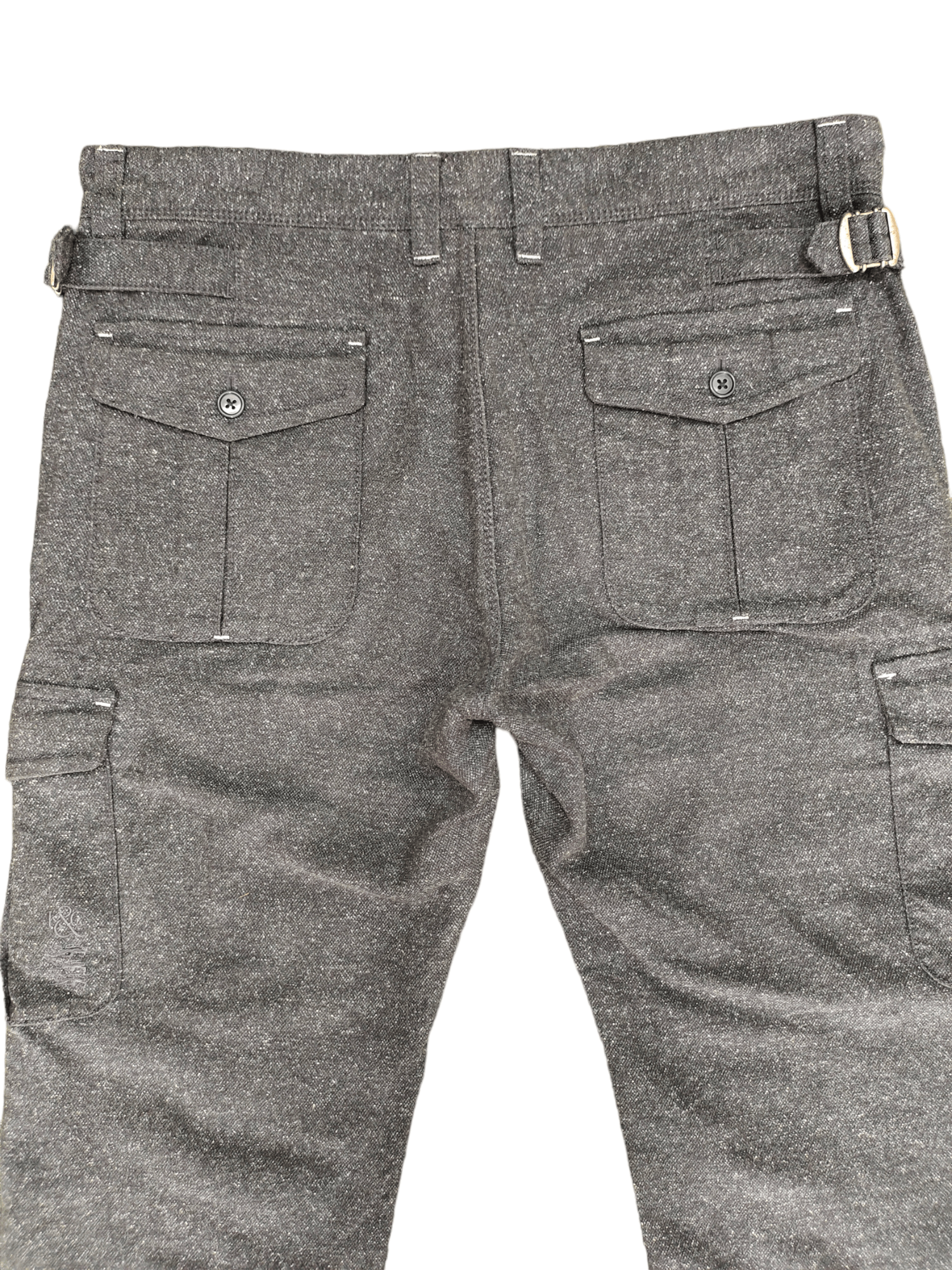 Kent & Curwen Kent & Curwen Buckle Sides Salt & Pepper Cargo Pants Size US 35 - 10 Thumbnail