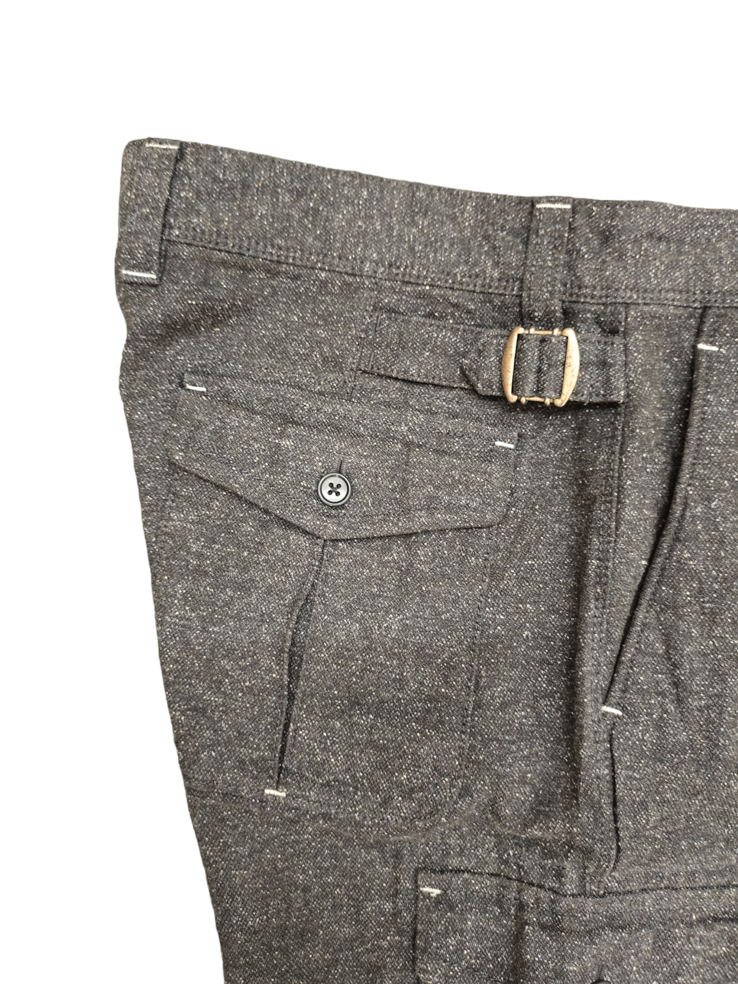Kent & Curwen Kent & Curwen Buckle Sides Salt & Pepper Cargo Pants Size US 35 - 16 Thumbnail