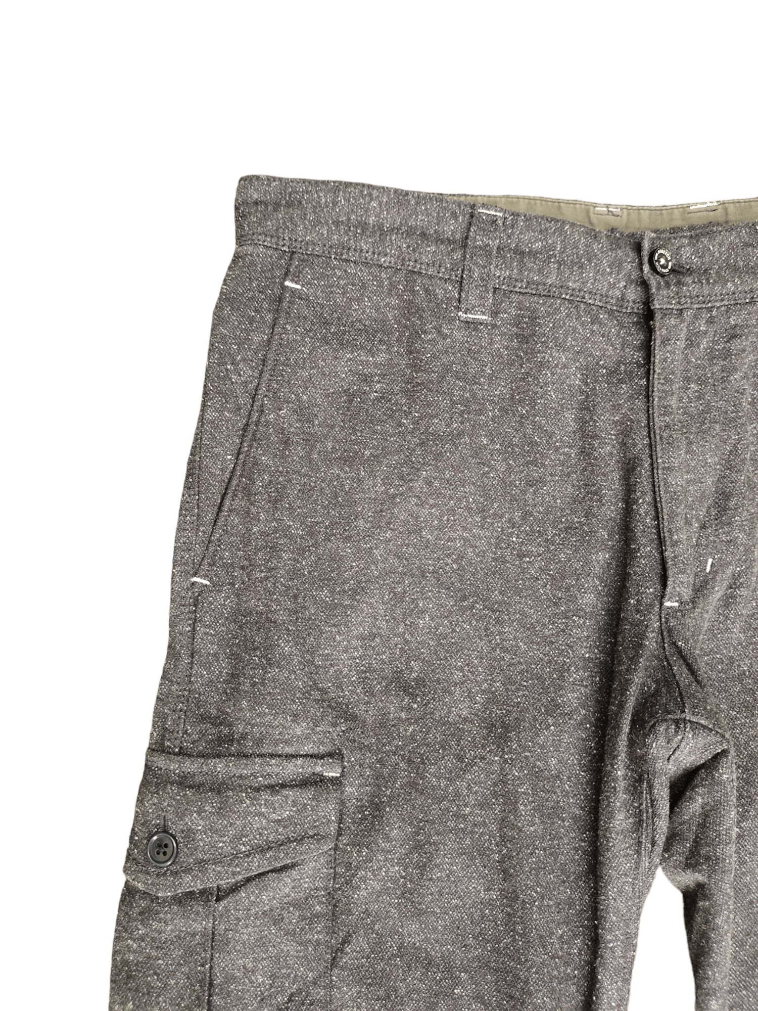 Kent & Curwen Kent & Curwen Buckle Sides Salt & Pepper Cargo Pants Size US 35 - 6 Thumbnail