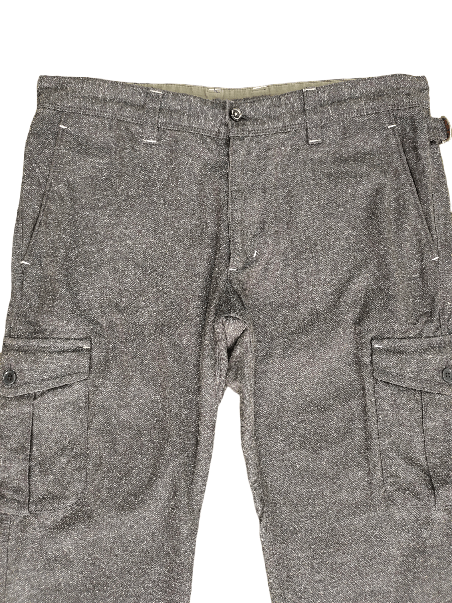 Kent & Curwen Kent & Curwen Buckle Sides Salt & Pepper Cargo Pants Size US 35 - 4 Thumbnail