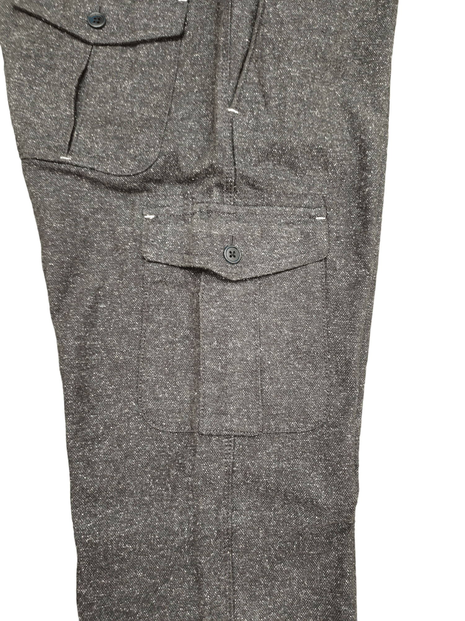 Kent & Curwen Kent & Curwen Buckle Sides Salt & Pepper Cargo Pants Size US 35 - 17 Thumbnail