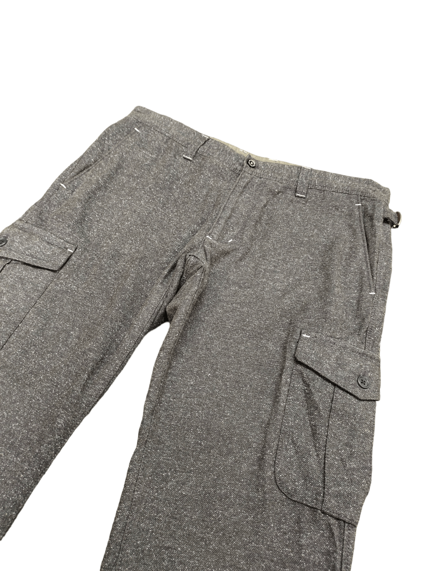 Kent & Curwen Kent & Curwen Buckle Sides Salt & Pepper Cargo Pants Size US 35 - 2 Thumbnail